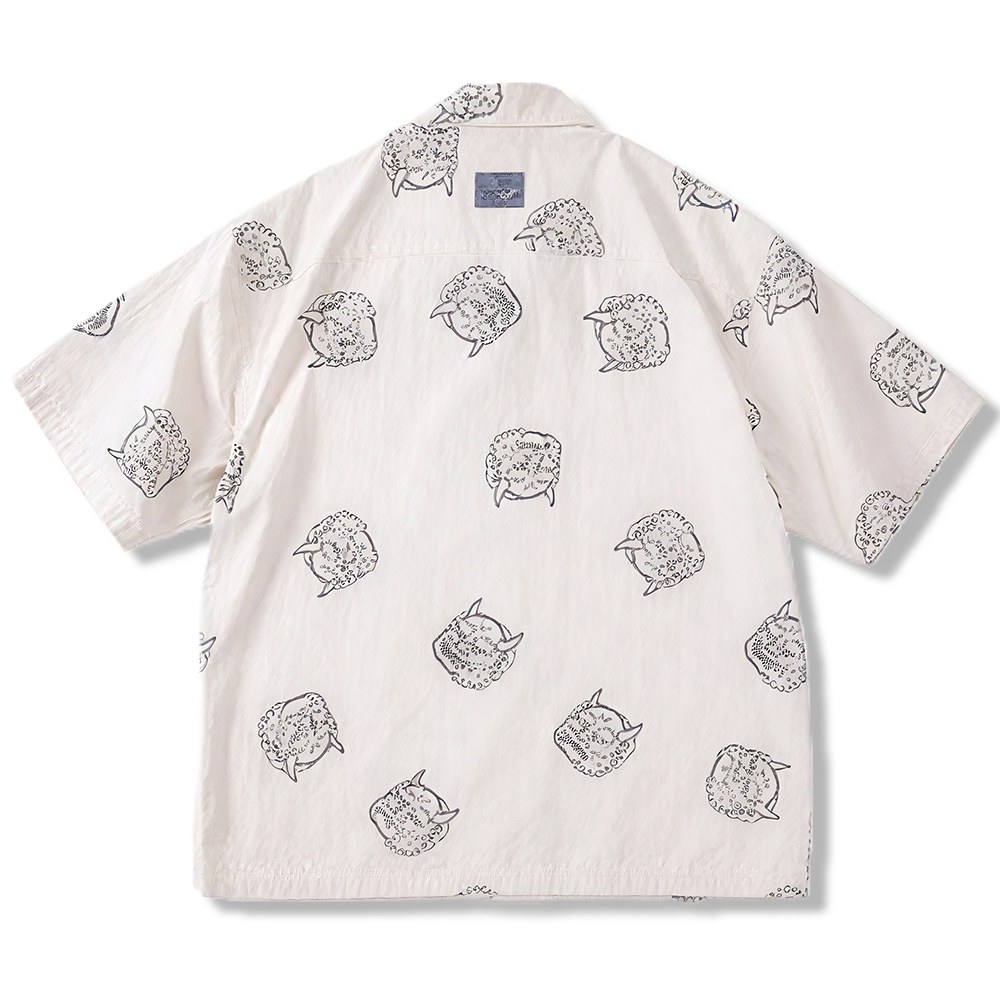 「建御雷神」コットンプリント開襟シャツ