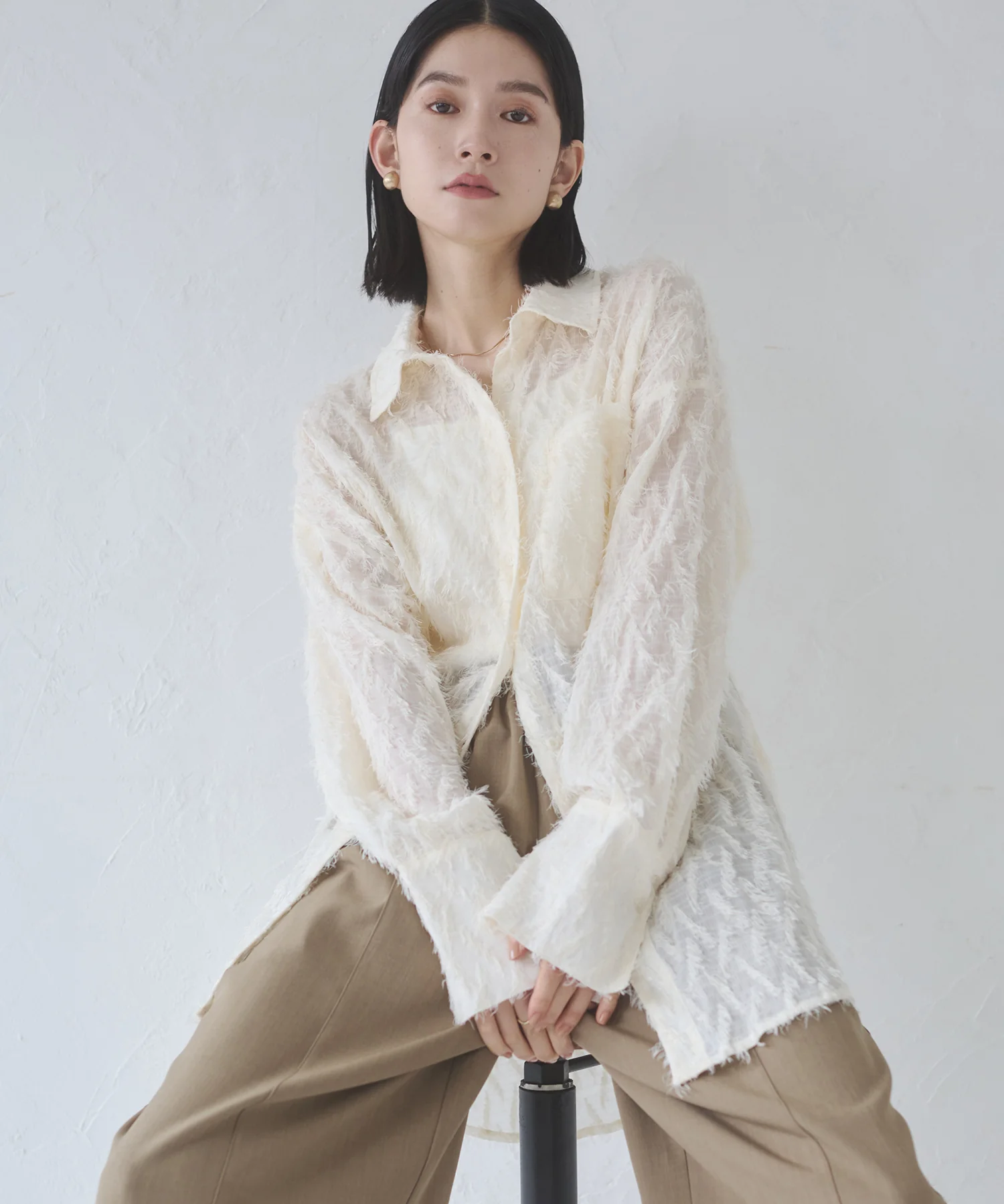 フェザーライク オーバーシアーシャツ