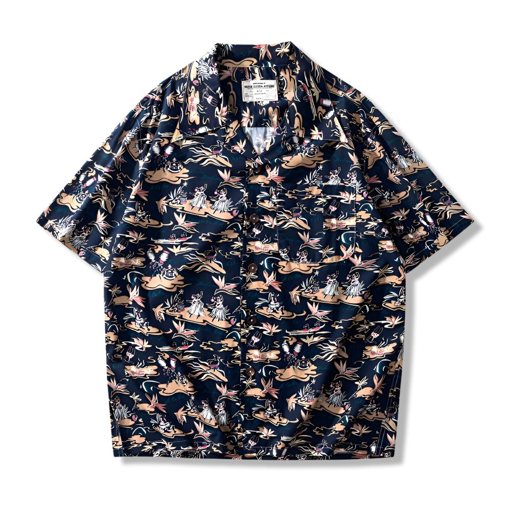 「ハワイの物語」コットンプリントシャツ