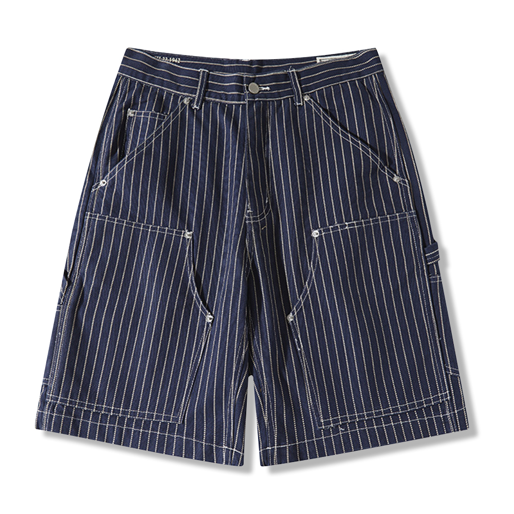 アメカジ　WABASHストライプカーゴショートパンツ