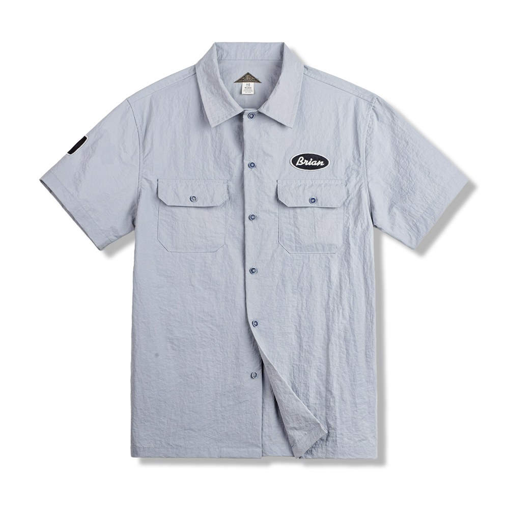 「ブライアン」刺繍付き軽量ナイロンシャツ