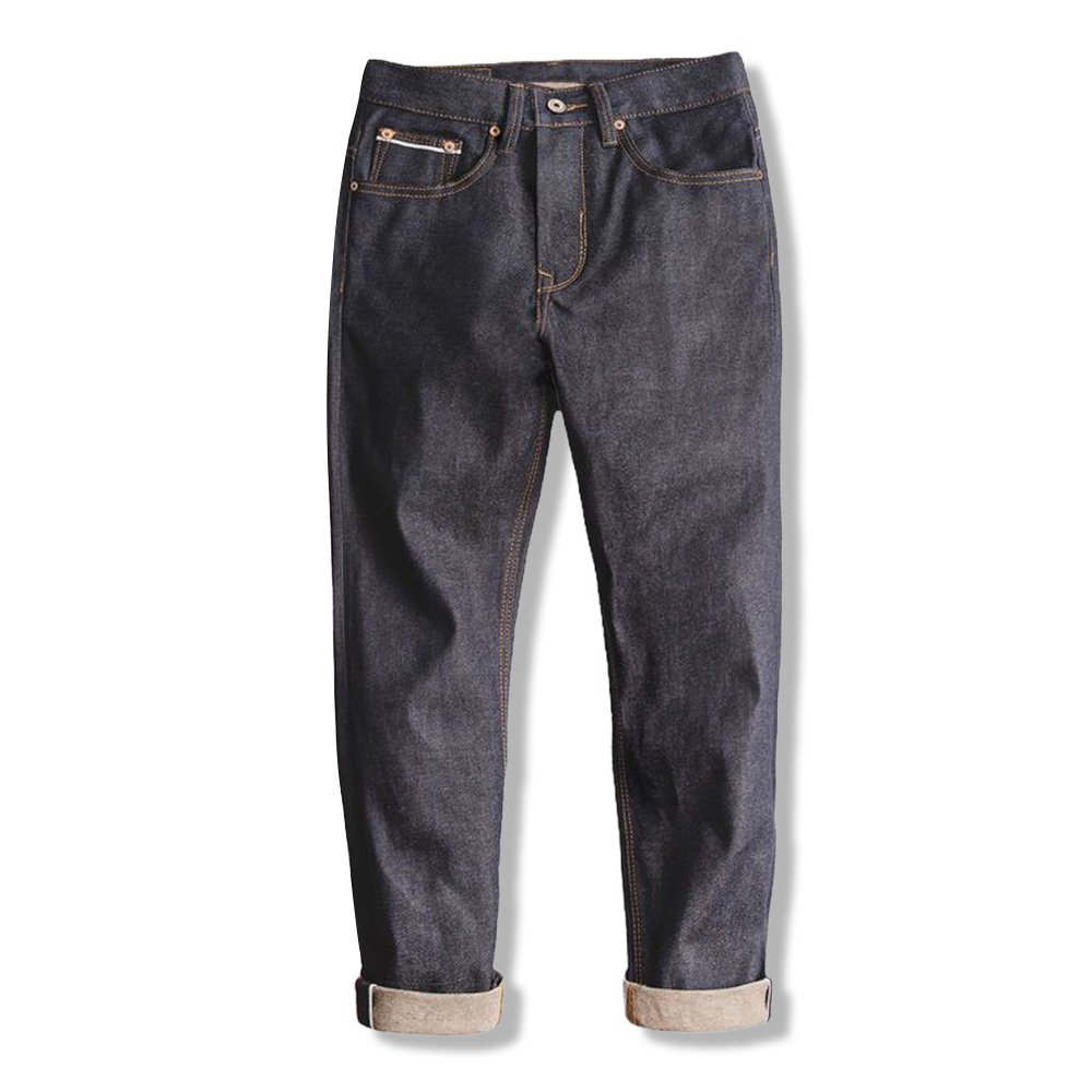 赤耳セルビッチ　13.8オンステーパードデニムパンツ