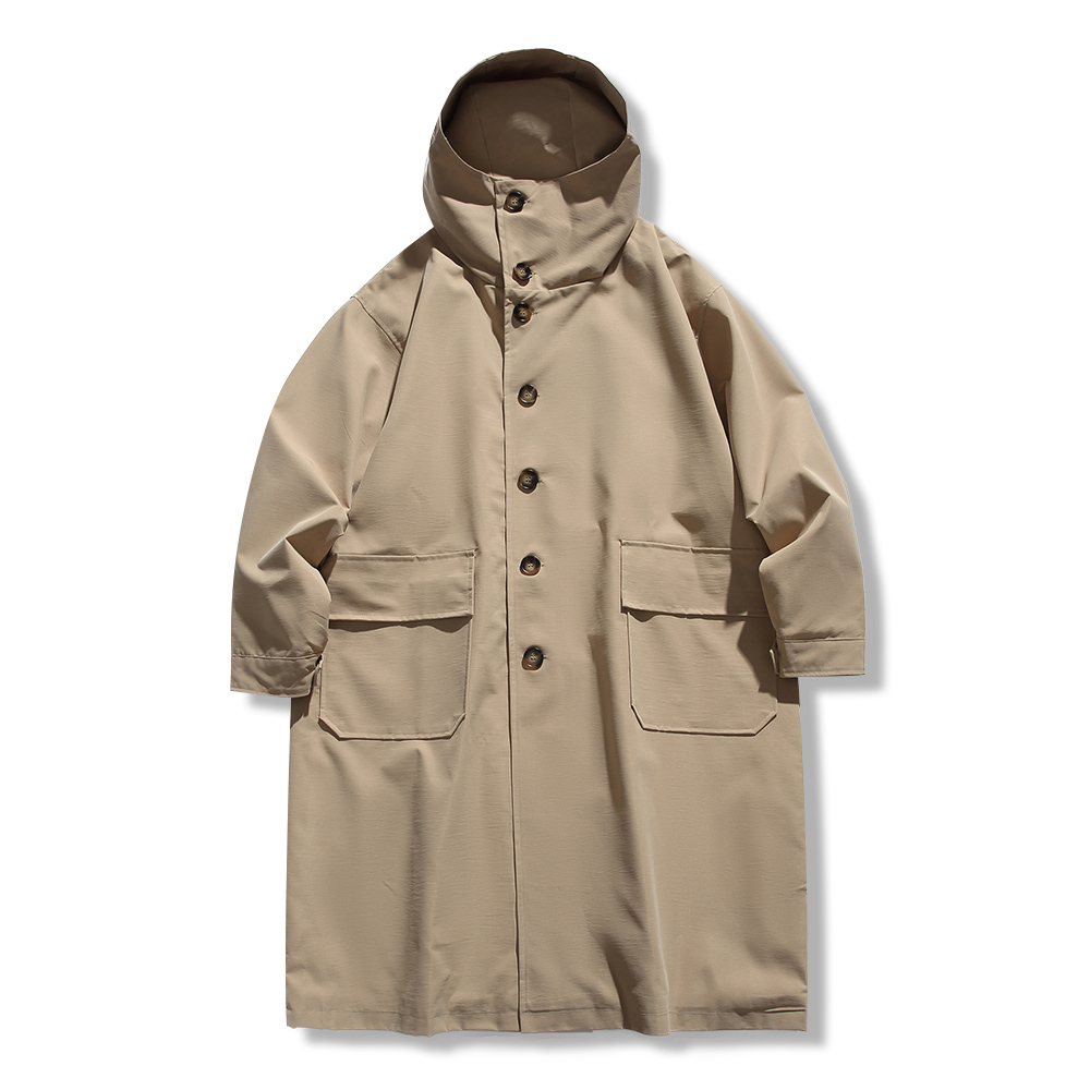 シティボーイ　ミディアムロングフード付きトレンチコート