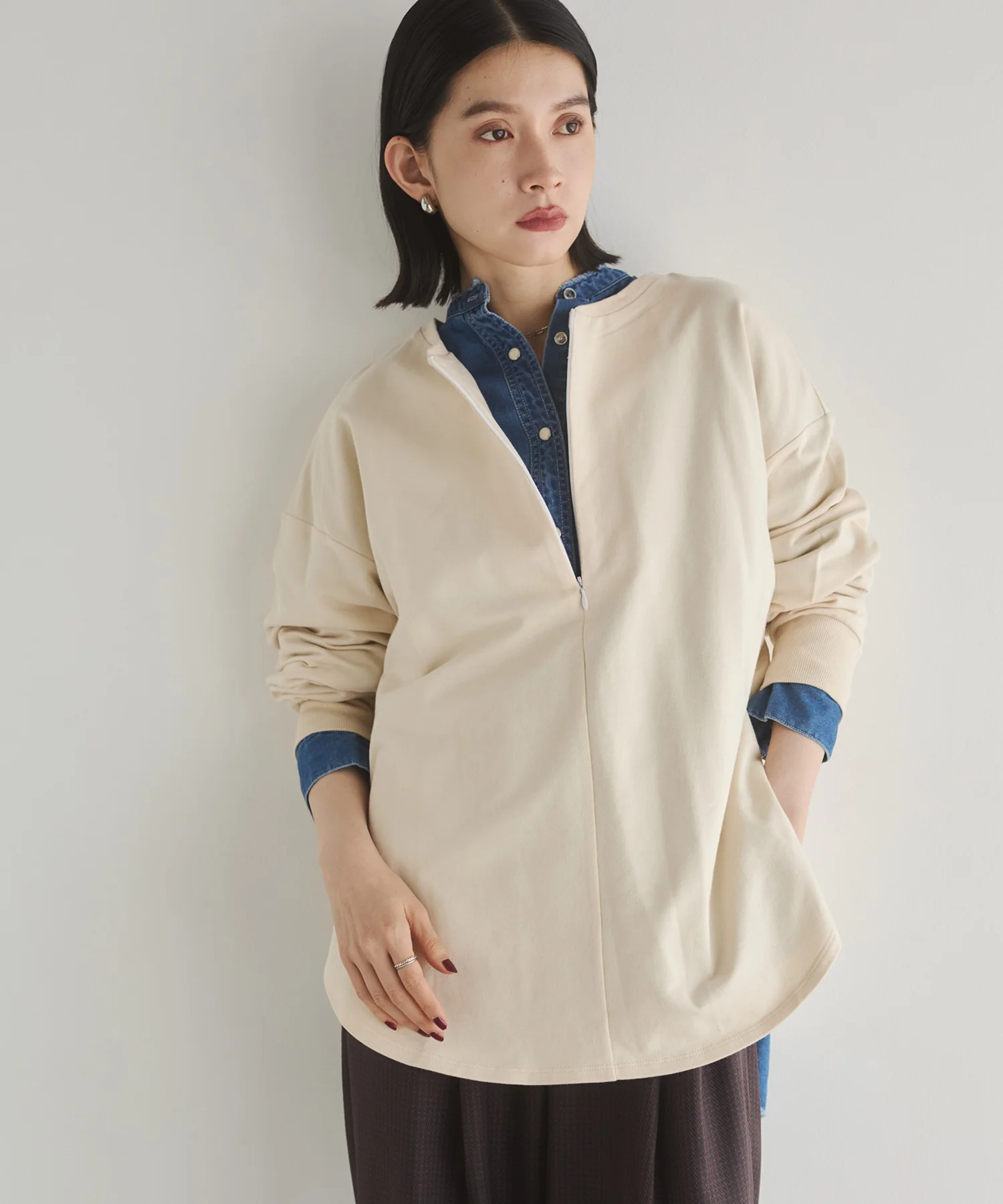 【WEB限定/別注】2WAY ハーフジップスウェット