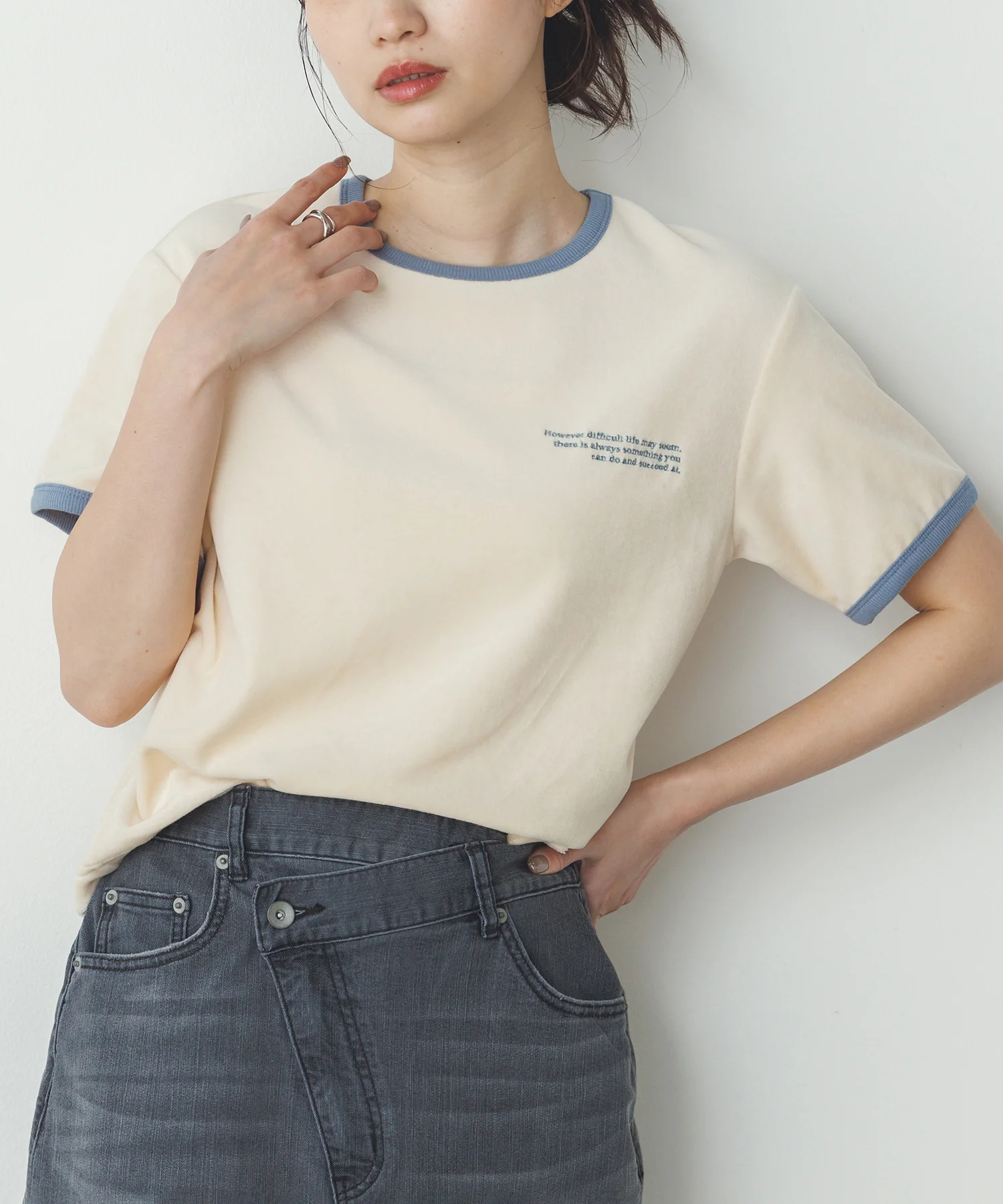 ベロア リンガーTシャツ