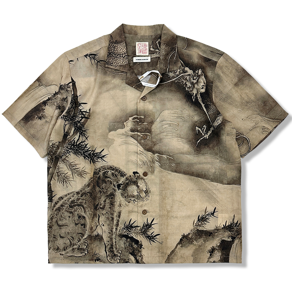 「龍虎図」プリントリヨセルシャツ