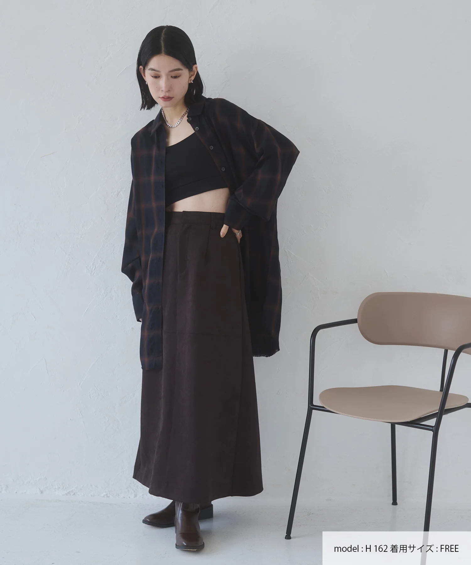 オンブレチェック オーバーシャツ