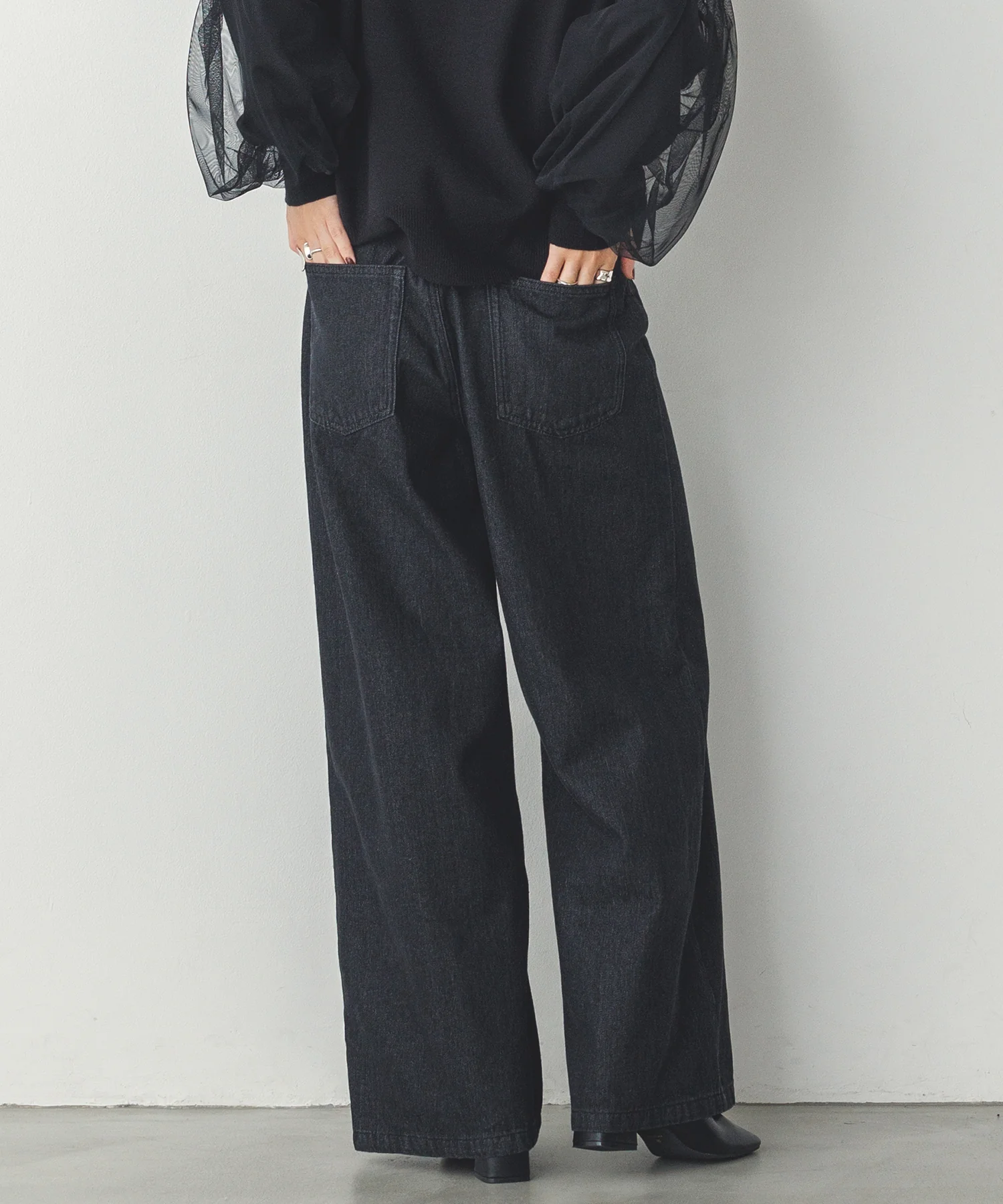 デニム/ツイル バギーパンツ