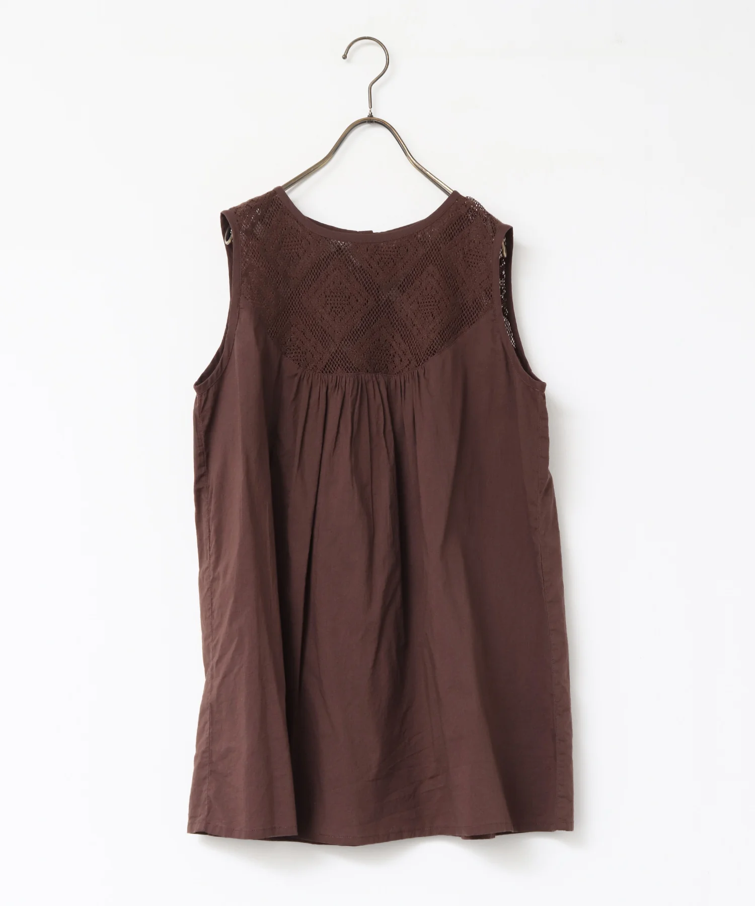 レース切替 ノースリーブブラウス