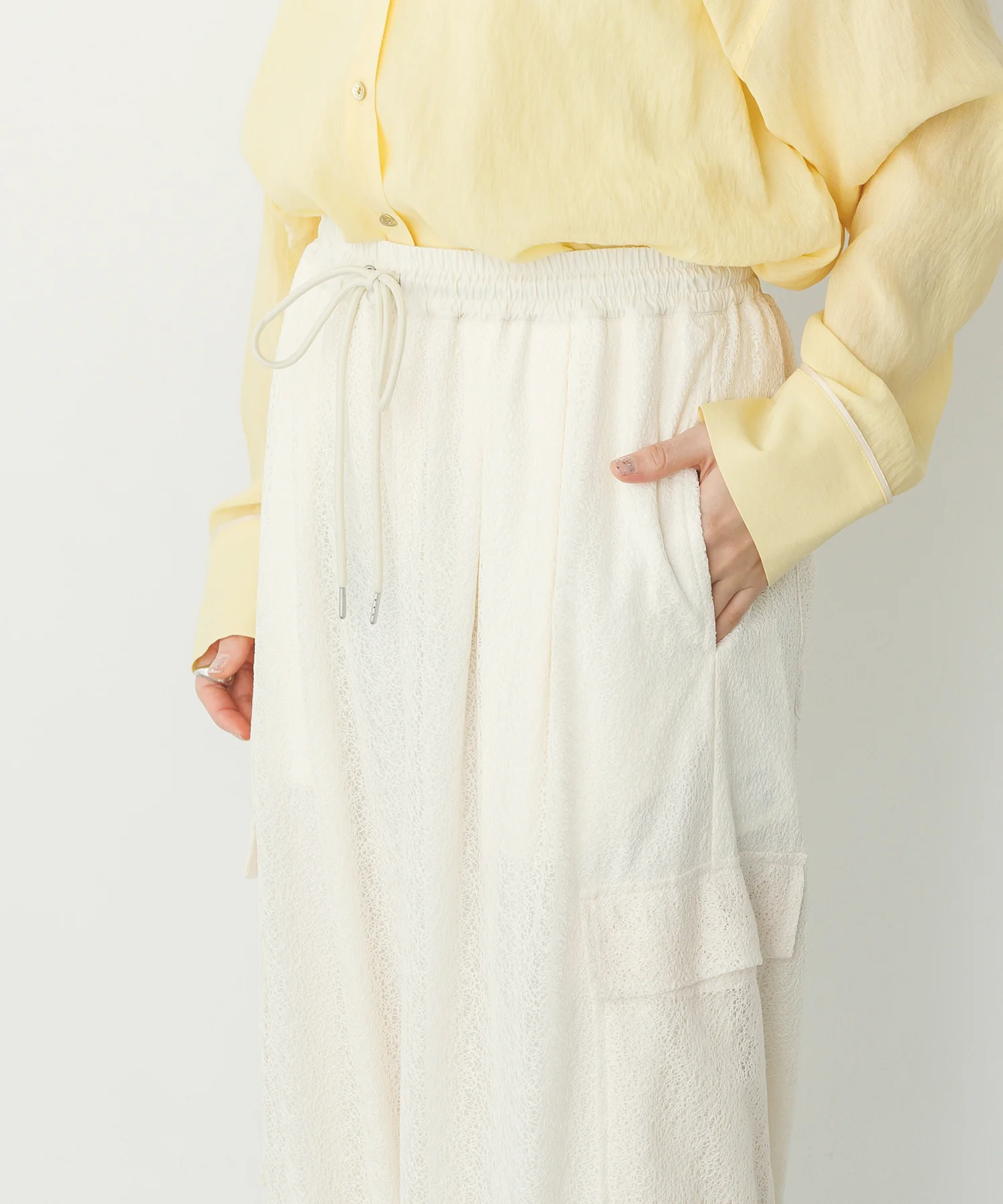 メッシュレース カーゴパンツ