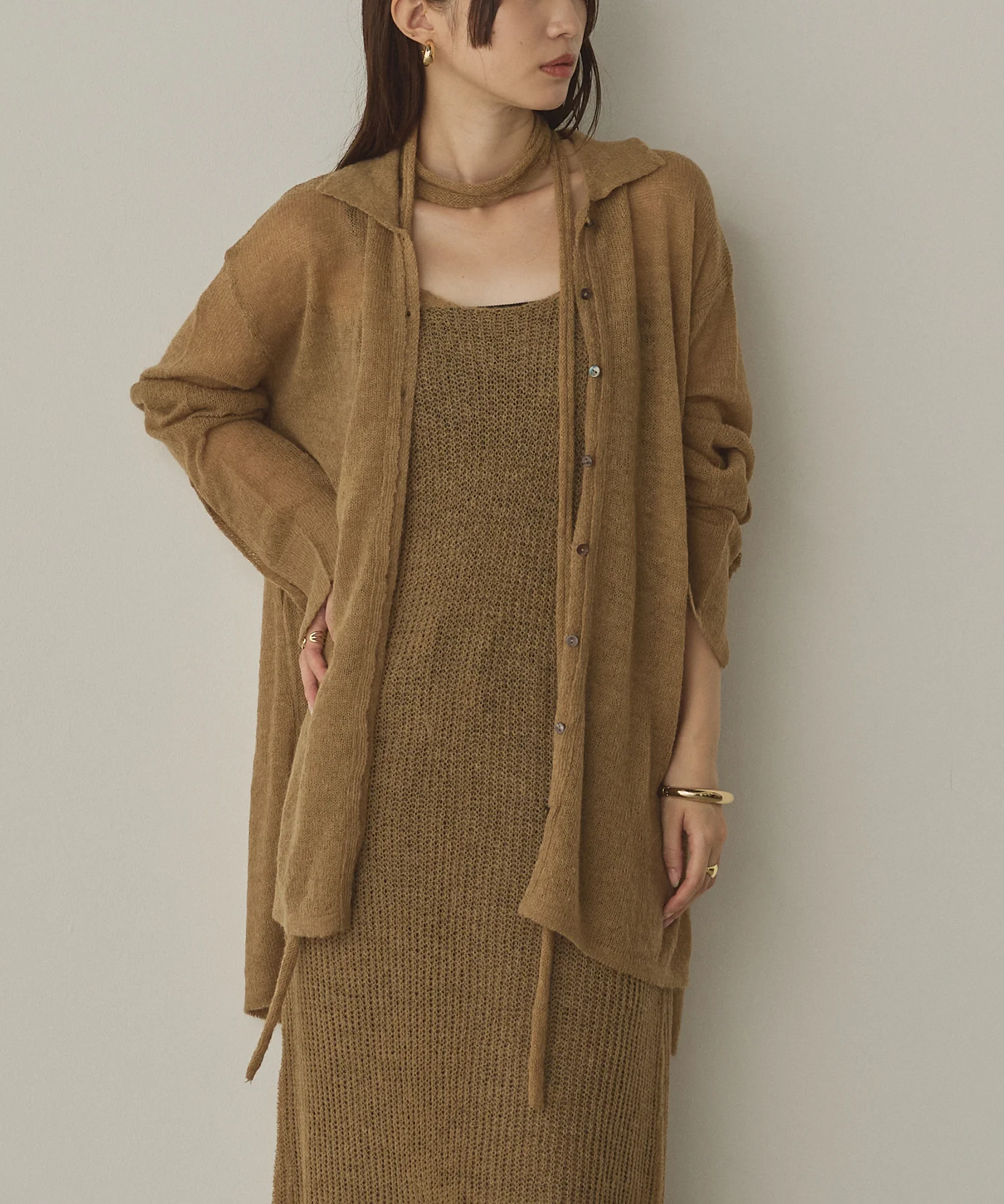 アルパカニット シアーシャツ