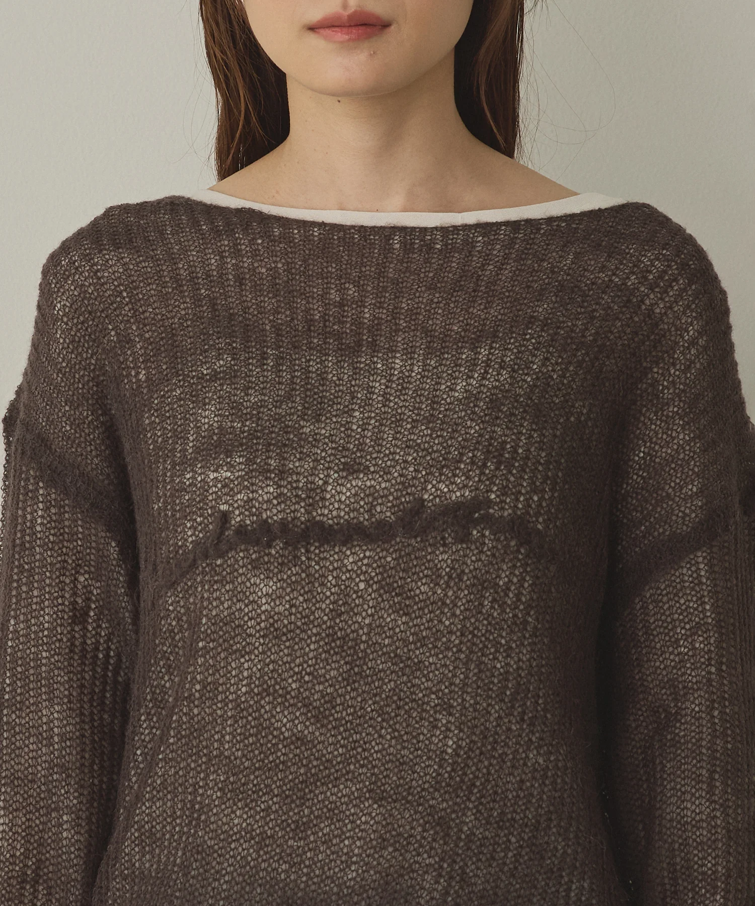 アルパカニット ロゴシアートップス