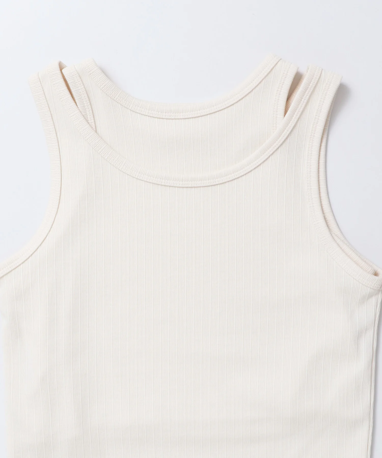2枚重ね リブタンクトップ