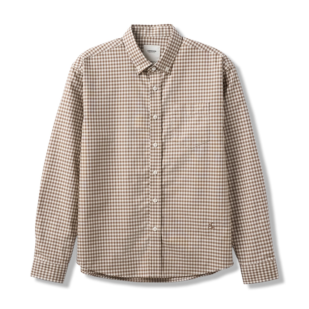 ライト液アンモニア加工コットン　スムースタッチ・防シワイージーケア 　チェック柄長袖シャツ