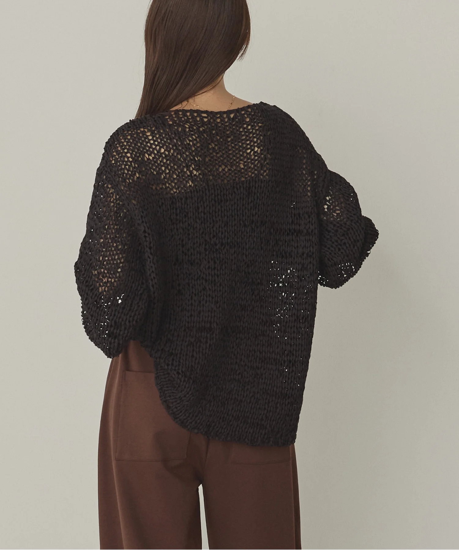 ペーパーヤーン 透かし編みニット