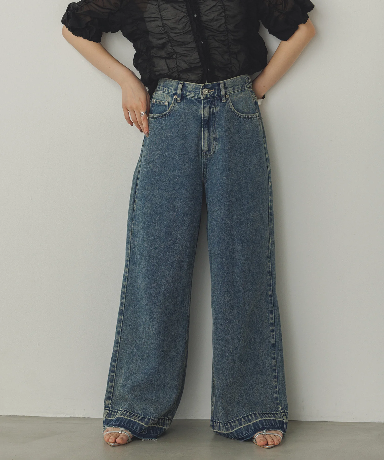 オーバーダイ デニムバギーパンツ