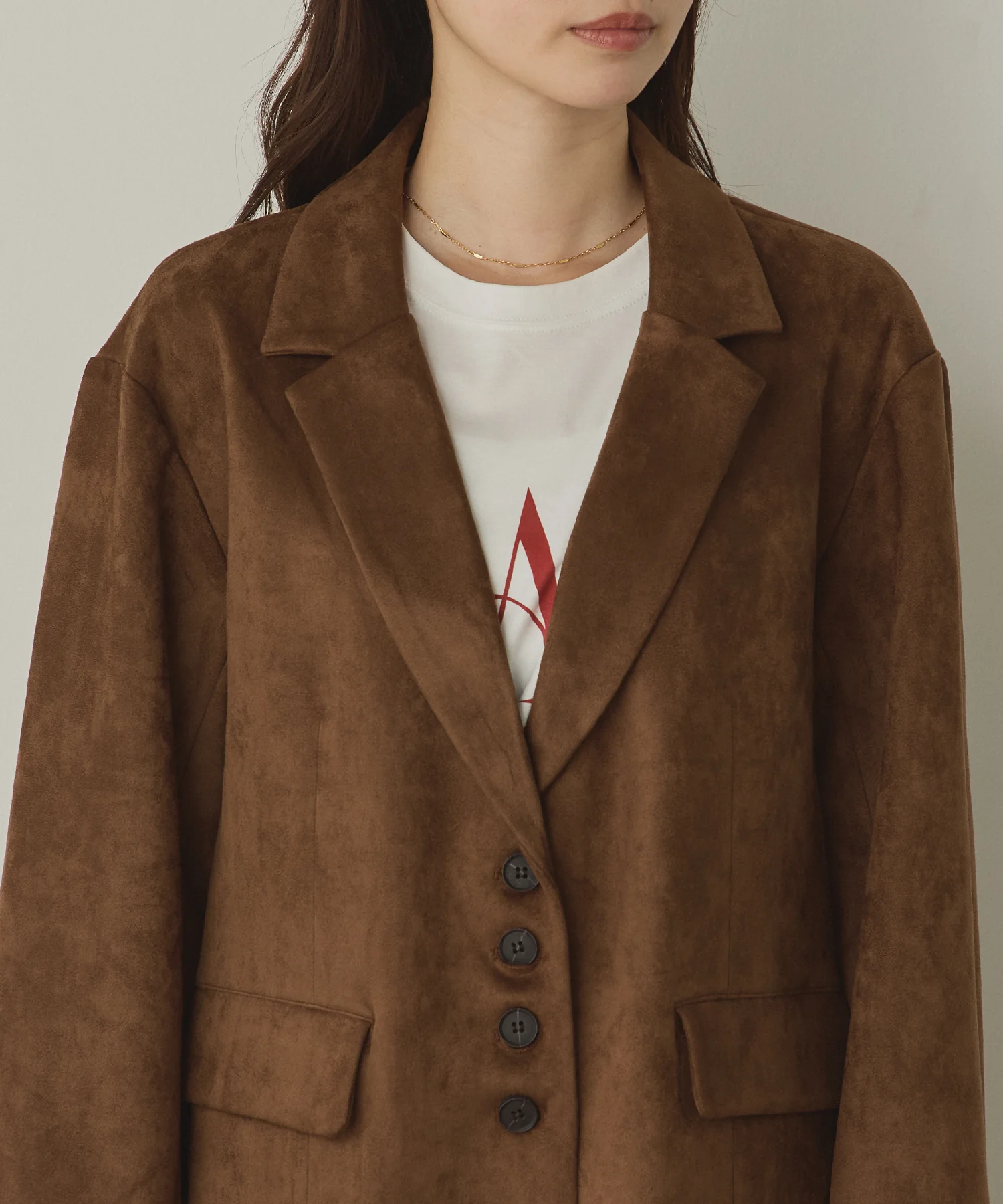 フェイクスウェード テーラードジャケット