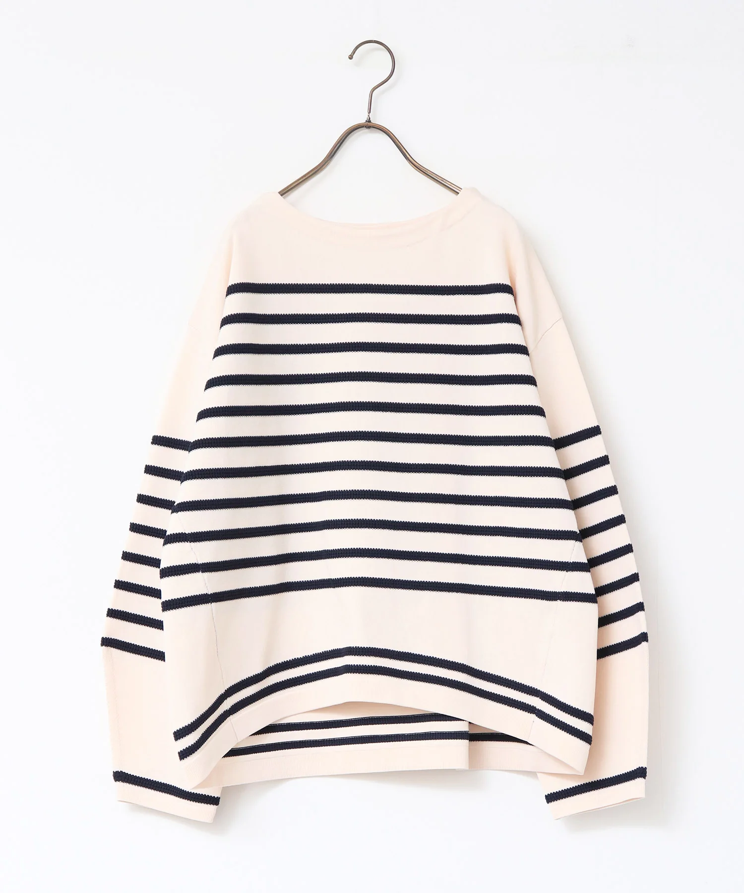 スポンディッシュ 柄編みボーダーニット