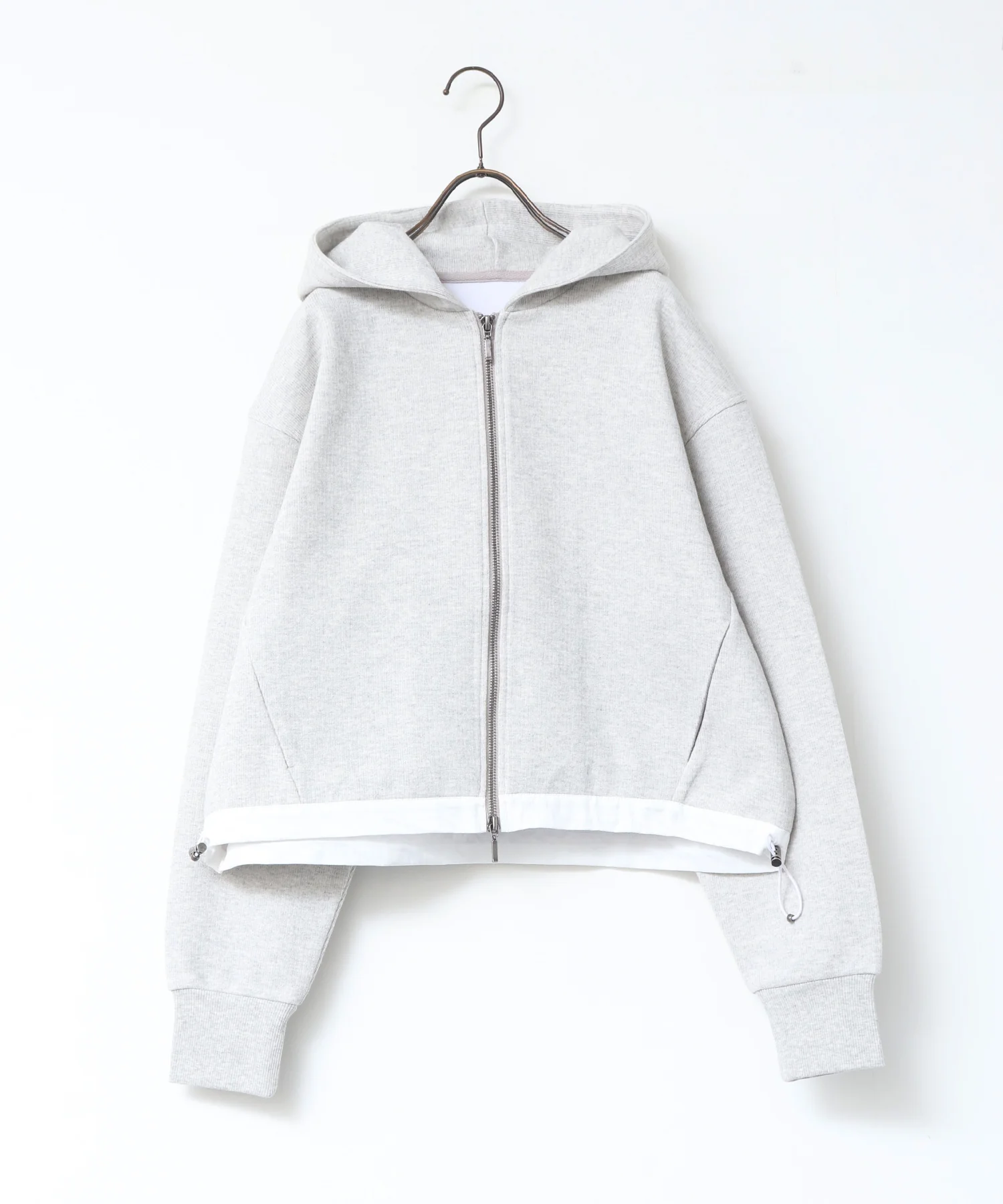 ダブルジップ ショートフーディ