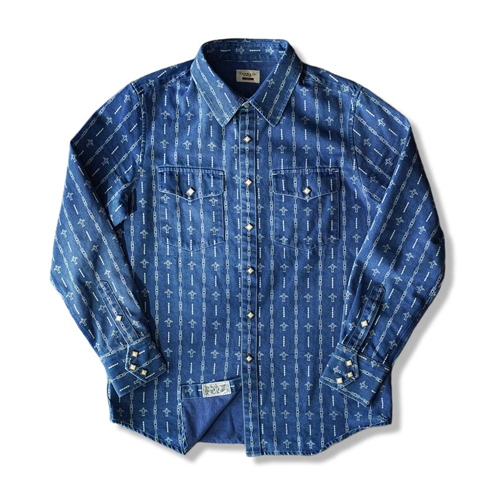 ワバッシュ　インディアンサンダーバードトーテムデニムシャツ