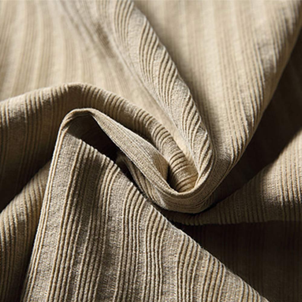 ダッフルコート風　トグルボタン付きコーデュロイストライプシャツ長袖