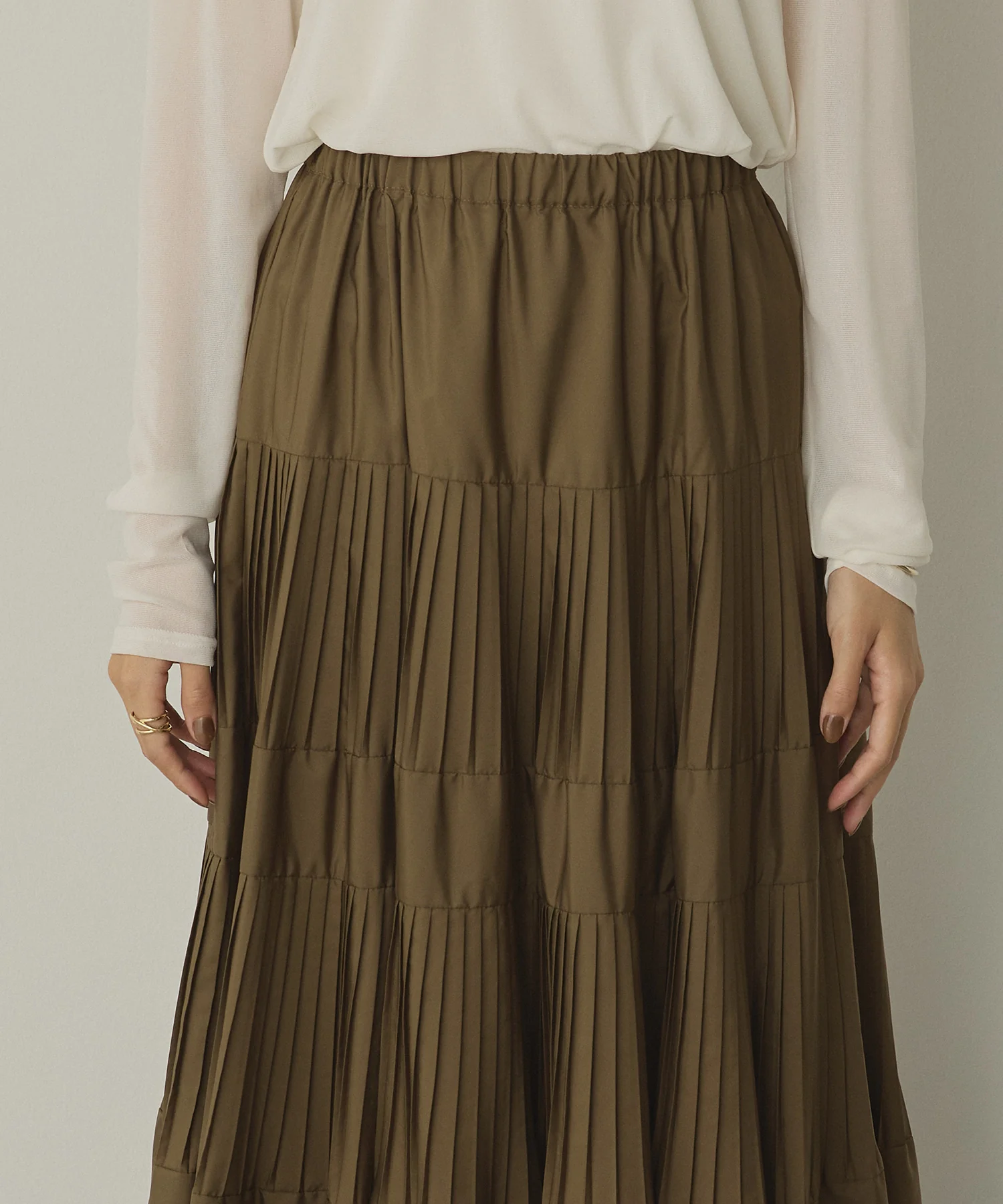 【新色追加】プリーツティアードスカート