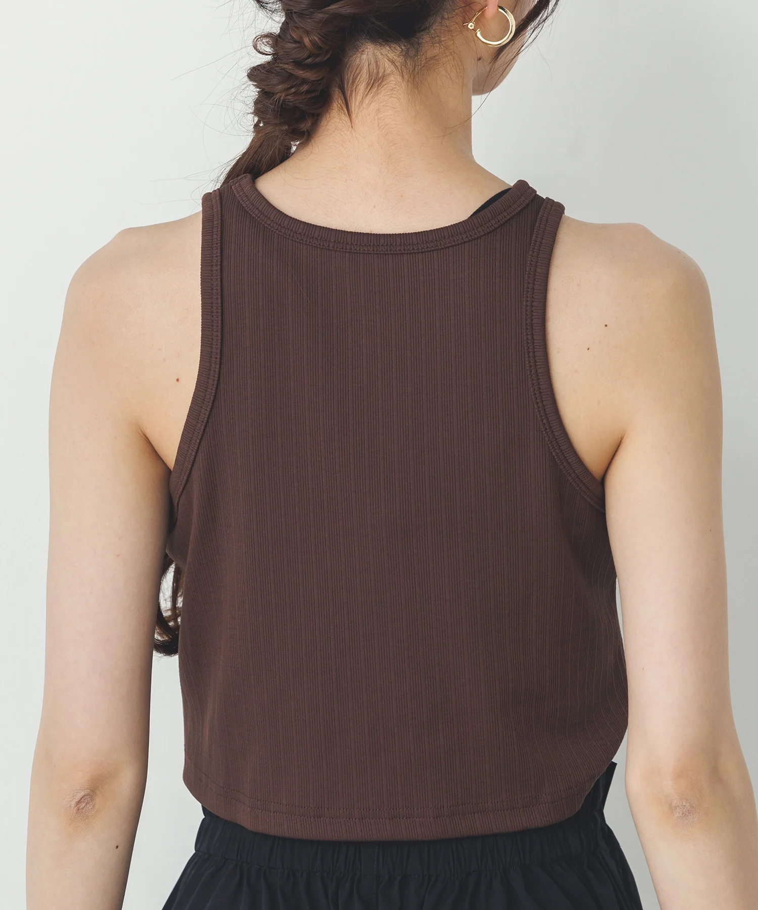 2枚重ね リブタンクトップ