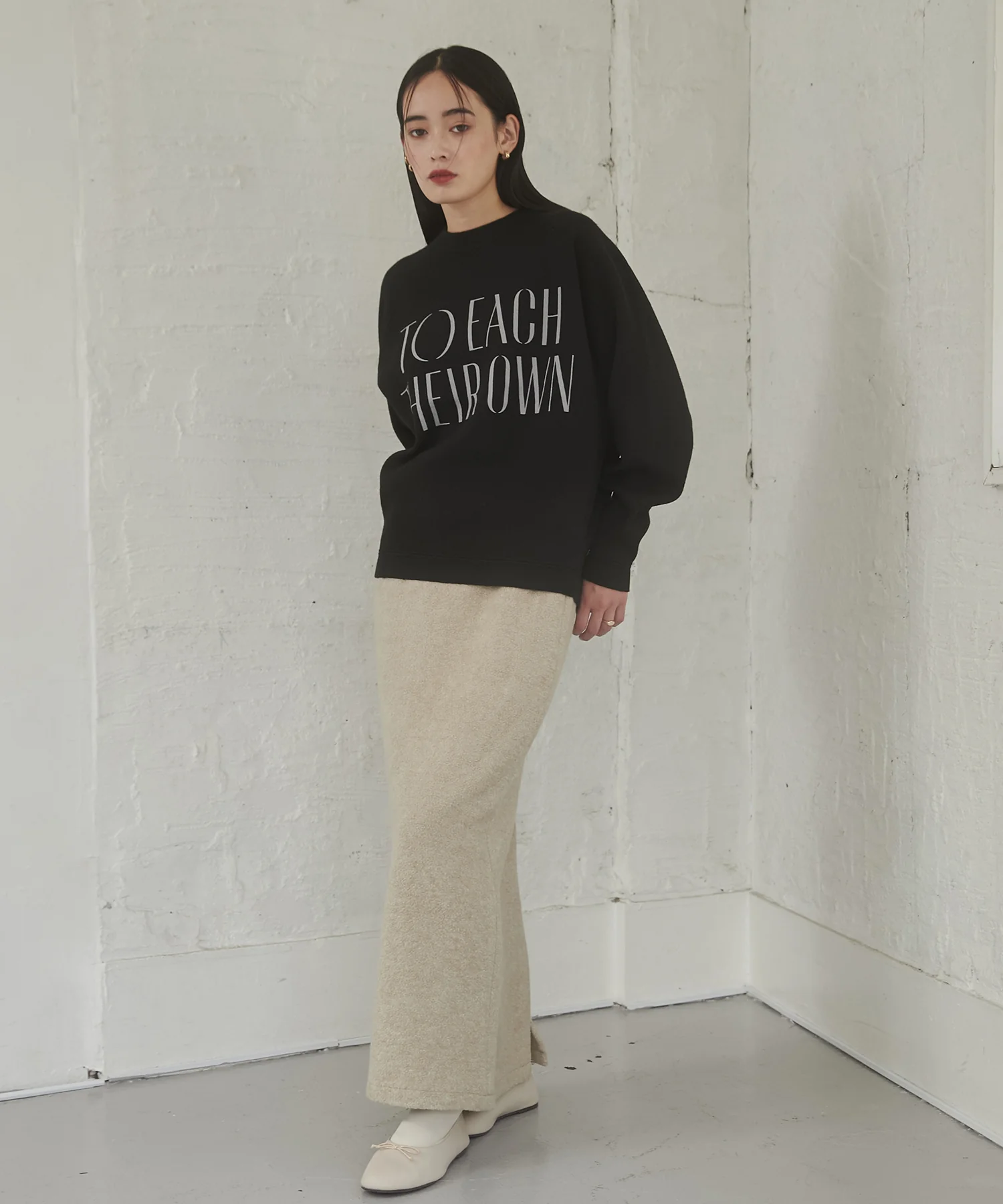 ミニブークレ ロングスカート