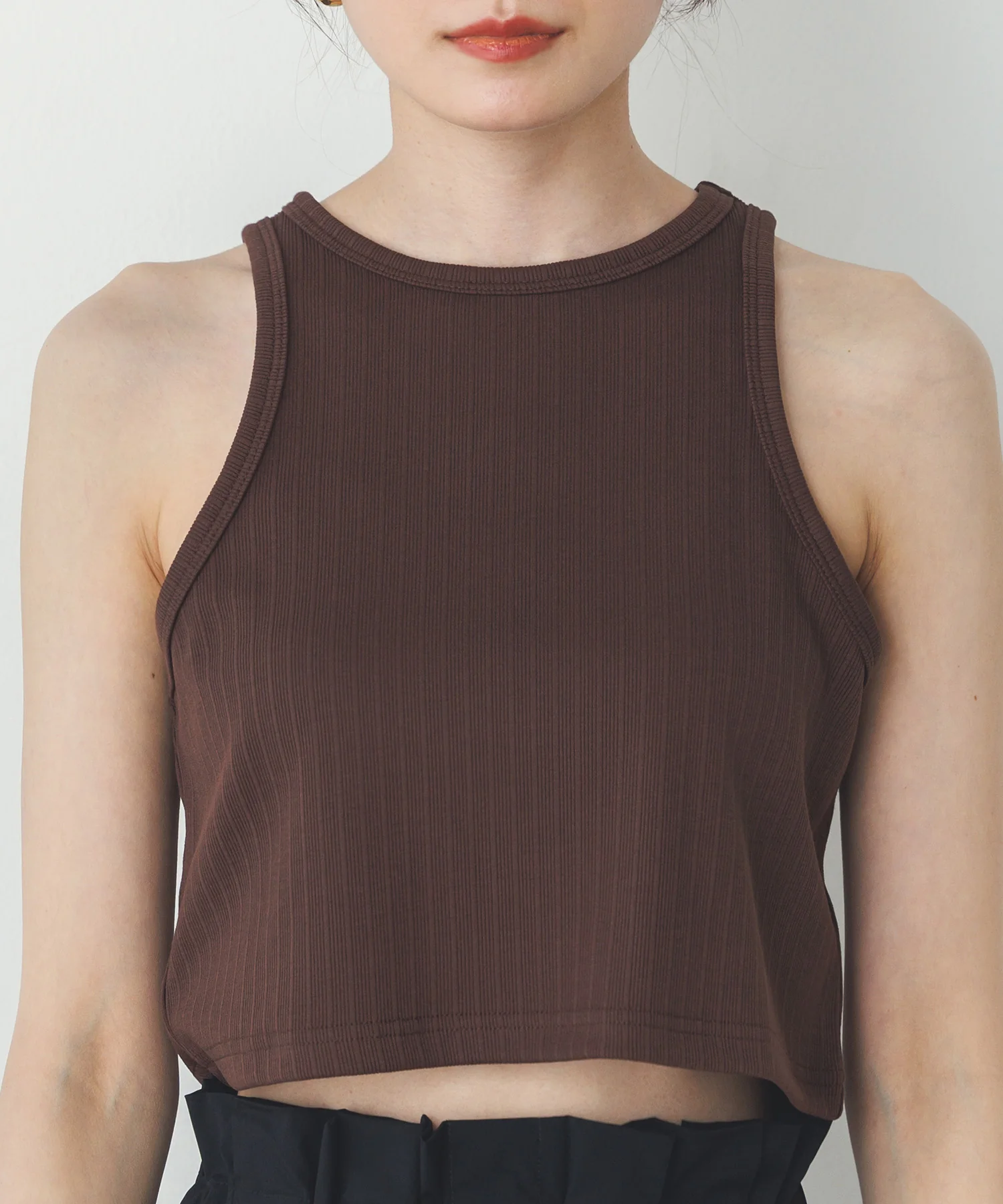 2枚重ね リブタンクトップ