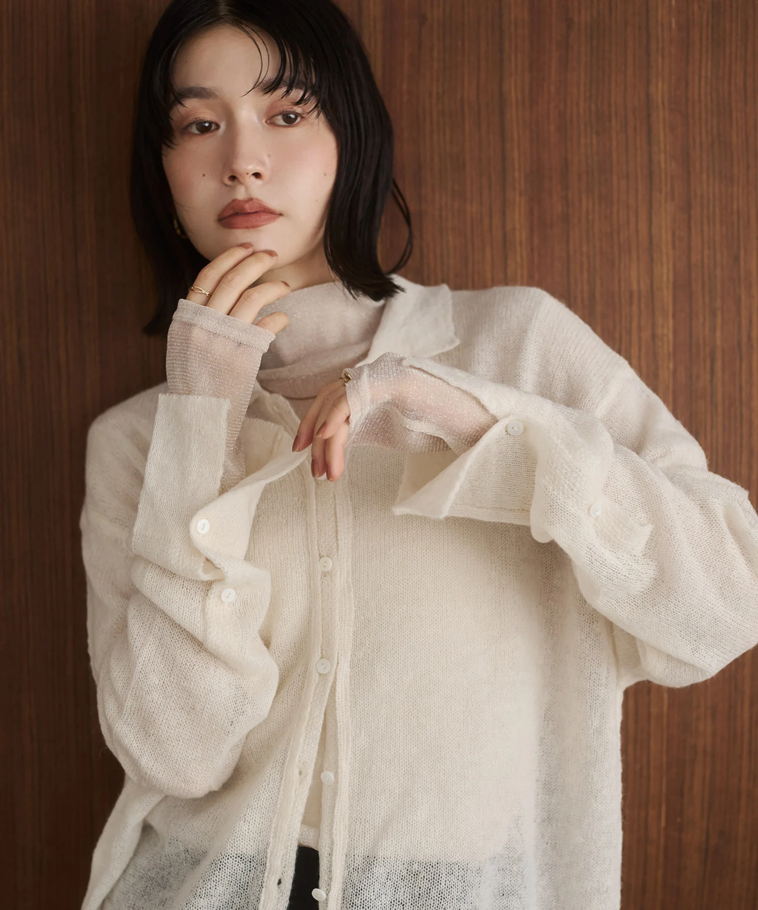 アルパカニット シアーシャツ