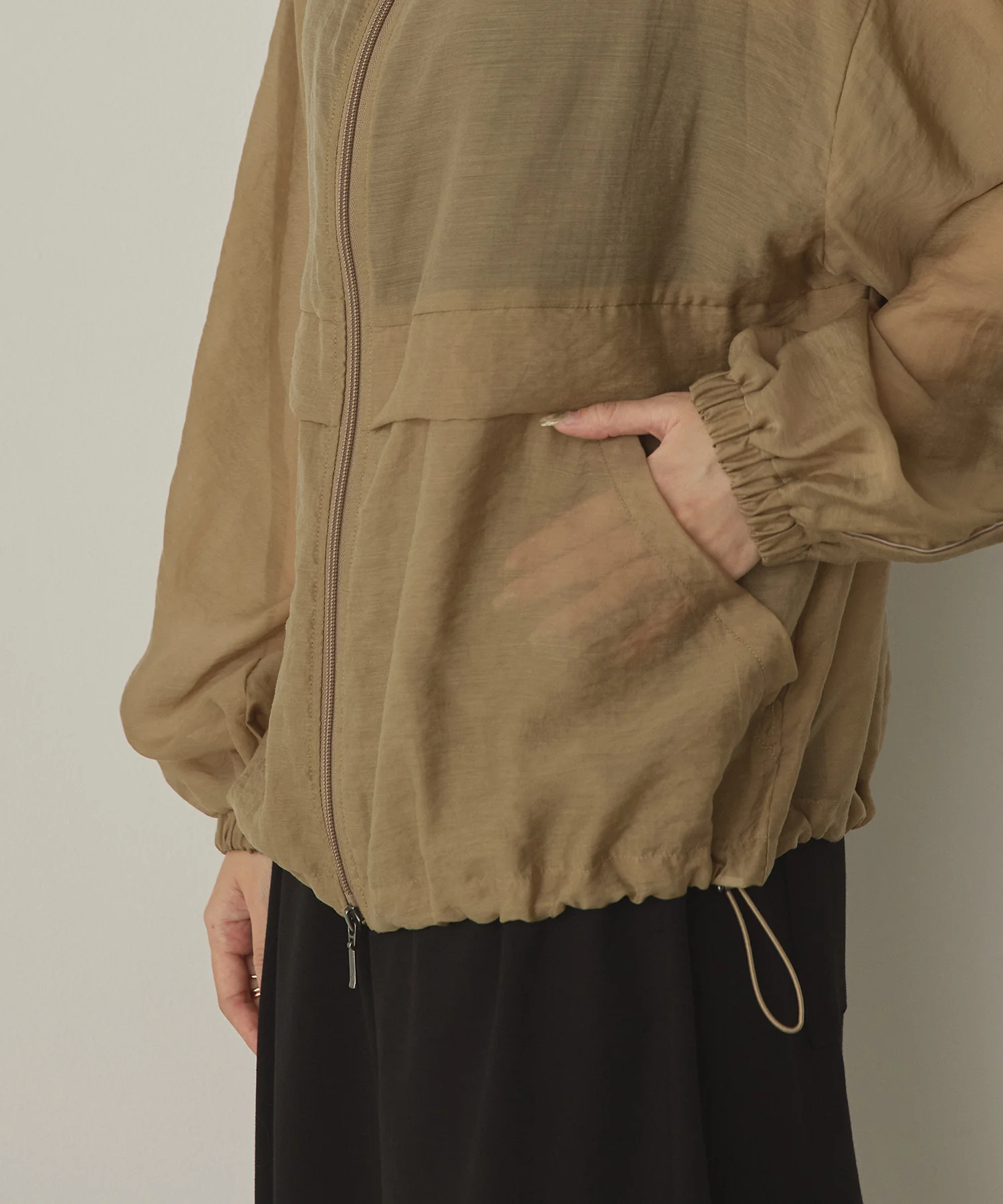 セルロース ナイロンシアー Wジップブルゾン