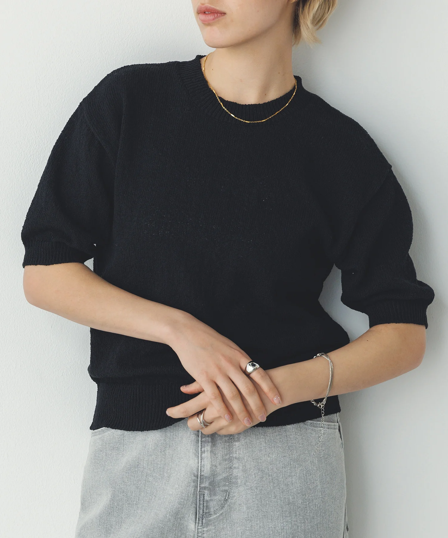 【別注】ハーフスリーブ サマーニット