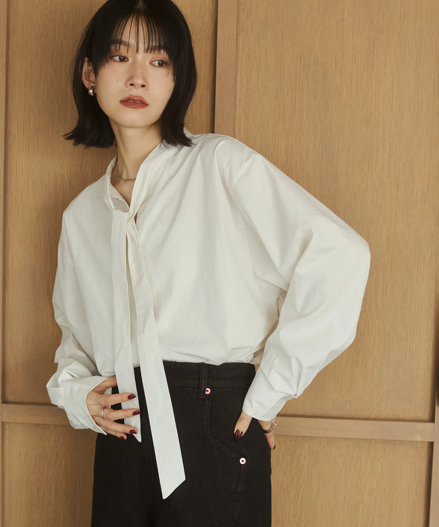 2WAY ボウタイブラウス