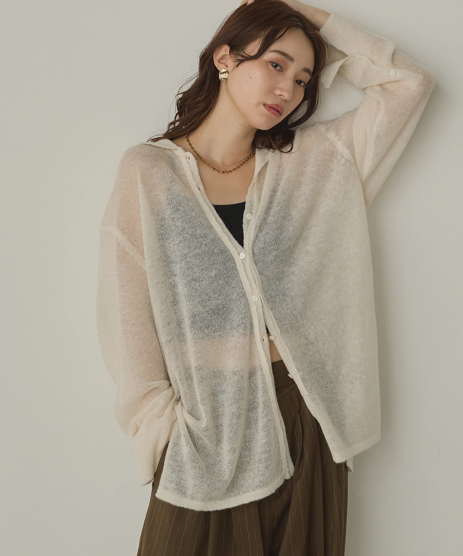 アルパカニット シアーシャツ