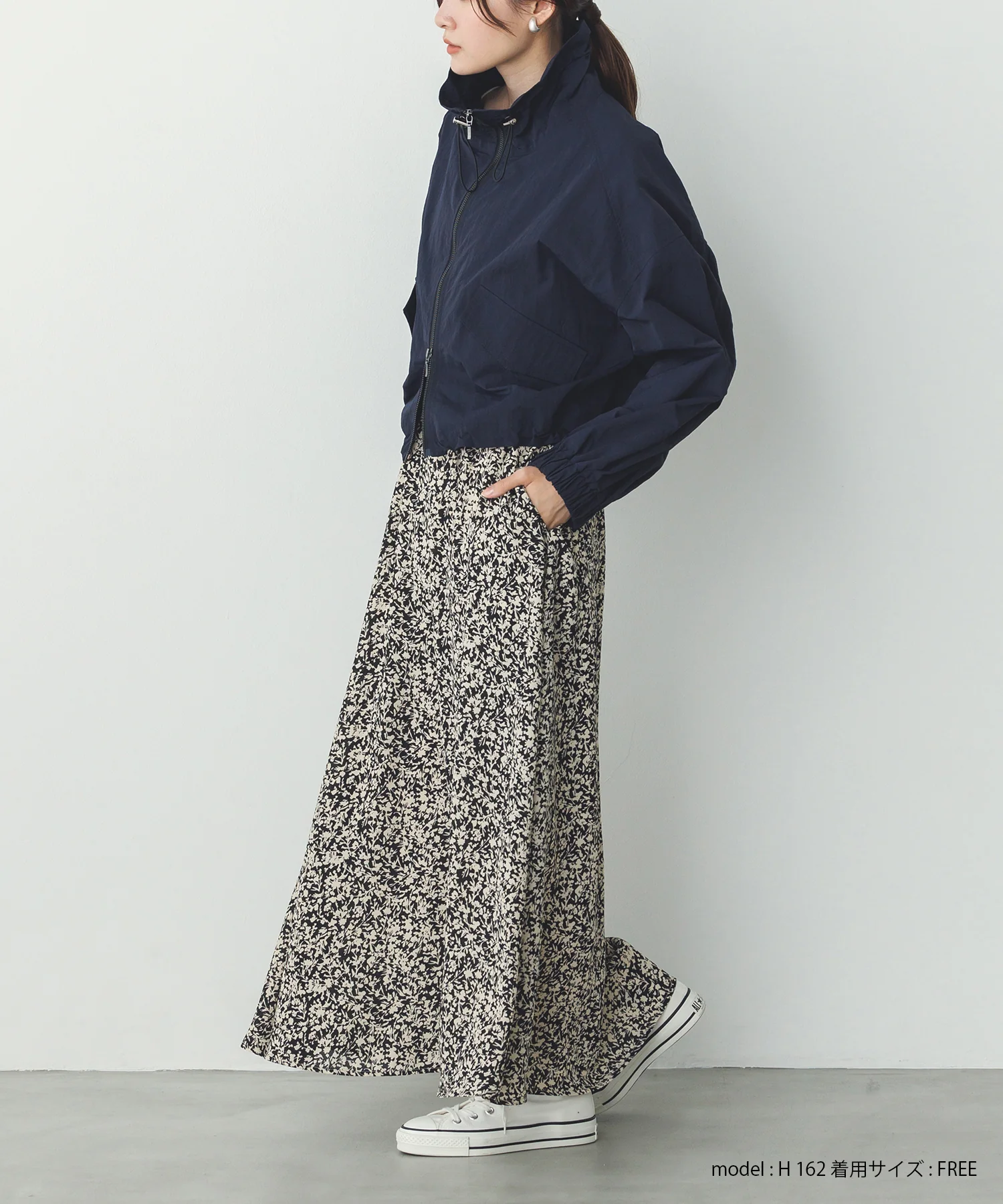 ジョーゼット柄 プリントフレアスカート