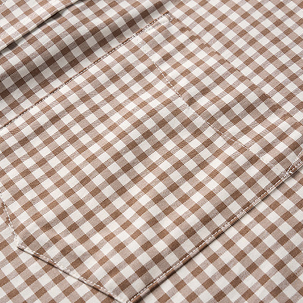 ライト液アンモニア加工コットン　スムースタッチ・防シワイージーケア 　チェック柄長袖シャツ