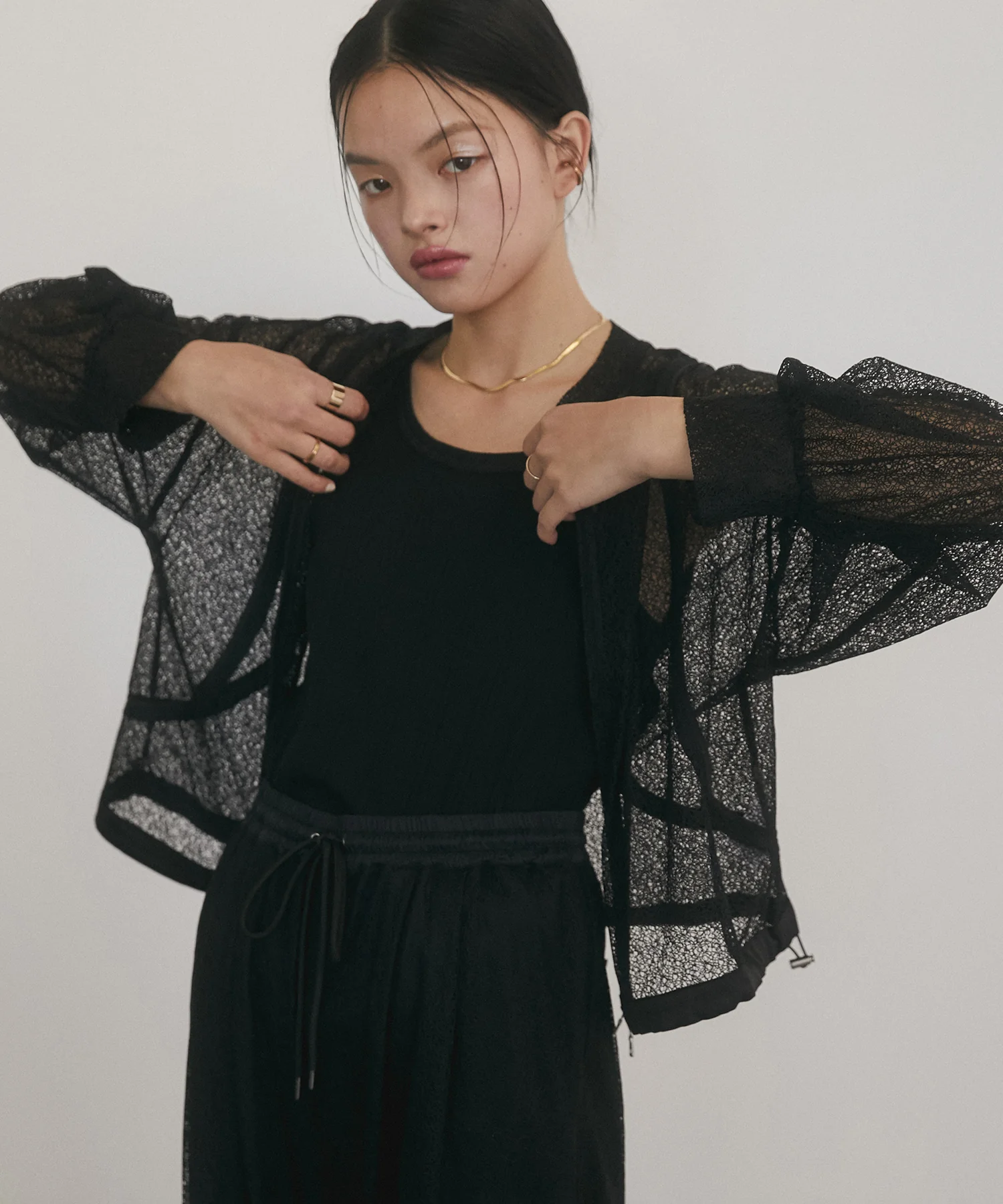 ダブルジップレースブルゾン