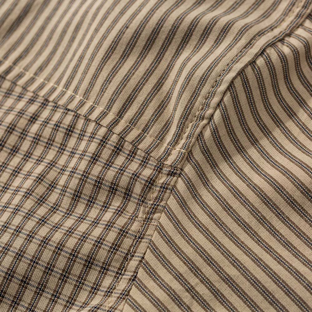 レトロ先染めチェック 　魚マジックテープ長袖シャツ