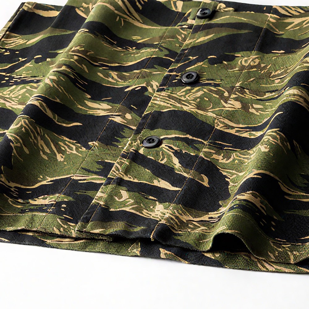 タイガーストライプカモ長袖ワークシャツ