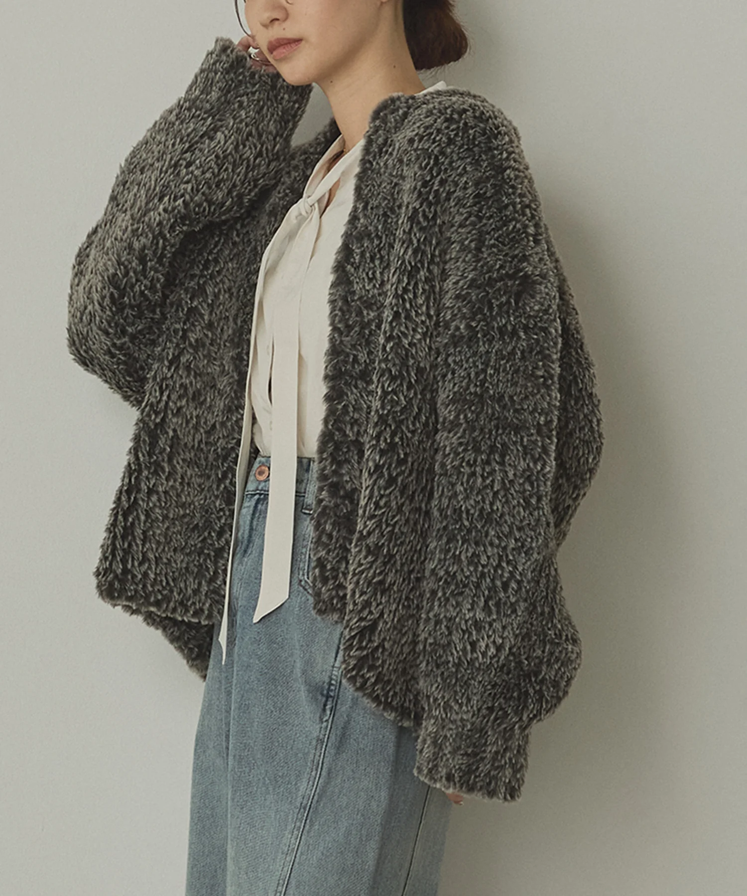 ファー ニットコート