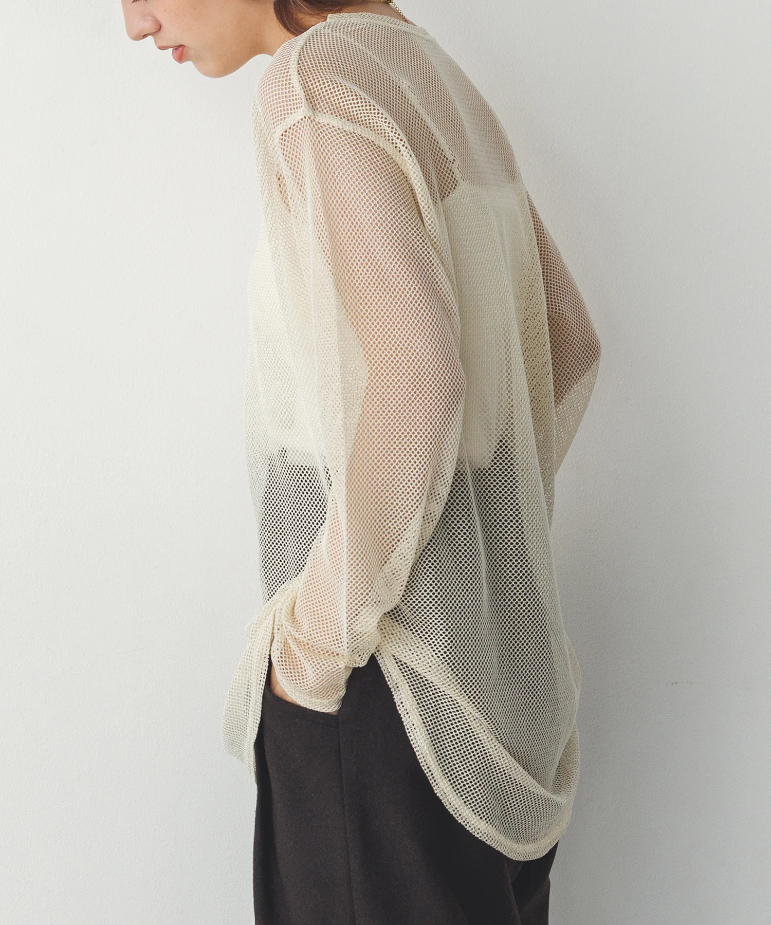 ラメメッシュ クルーロンT