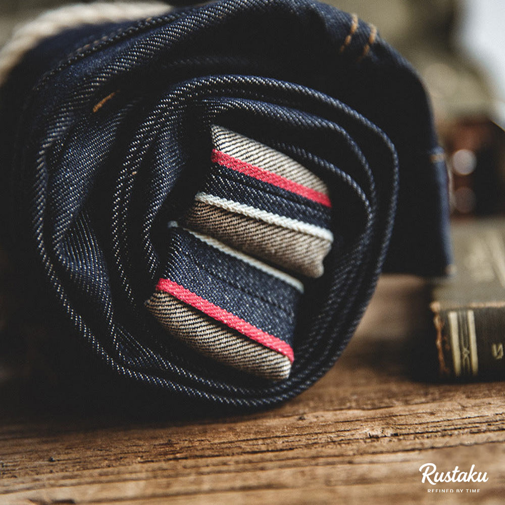 赤耳セルビッチ　13.8オンステーパードデニムパンツ