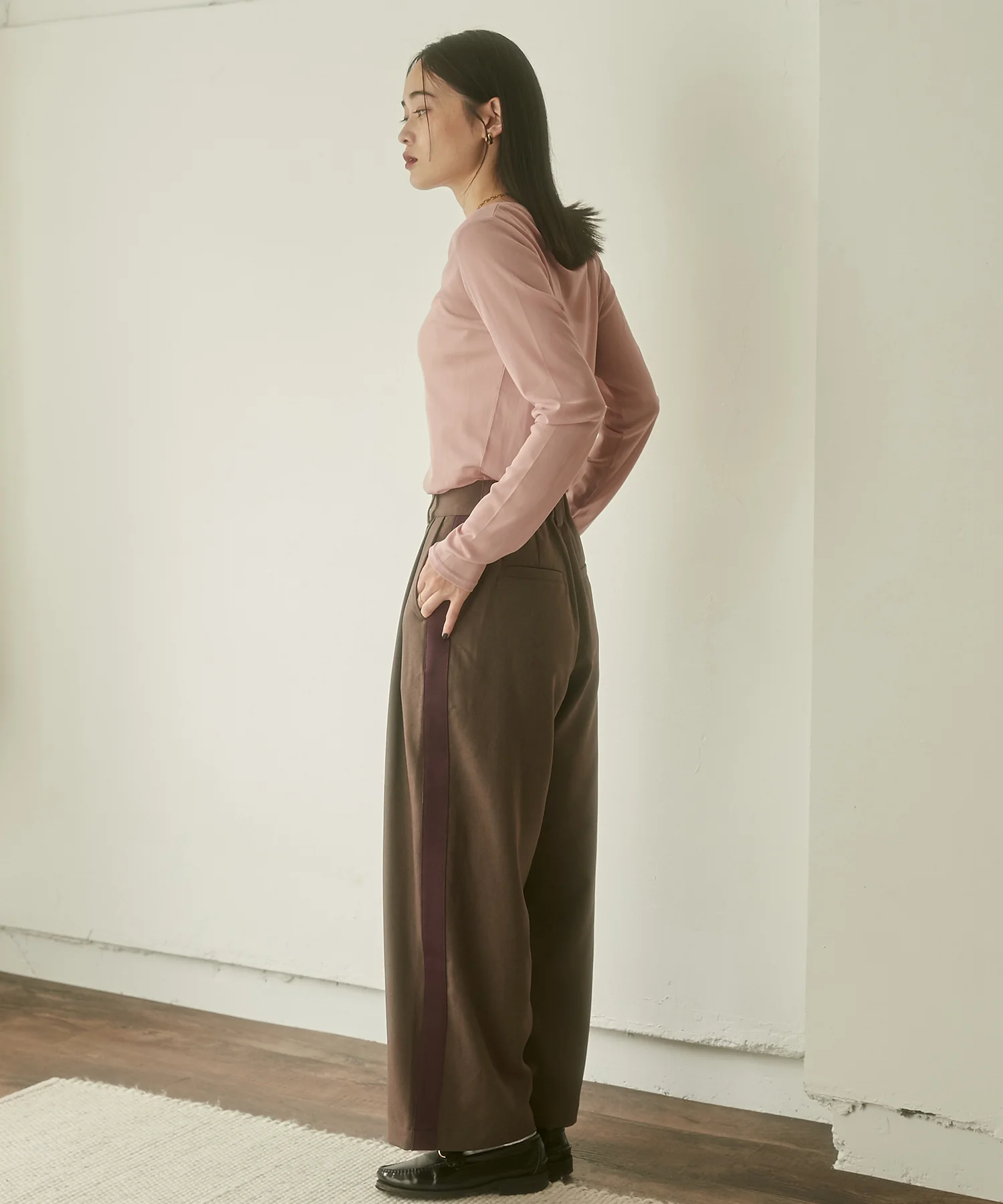 クルーネック シアートップス