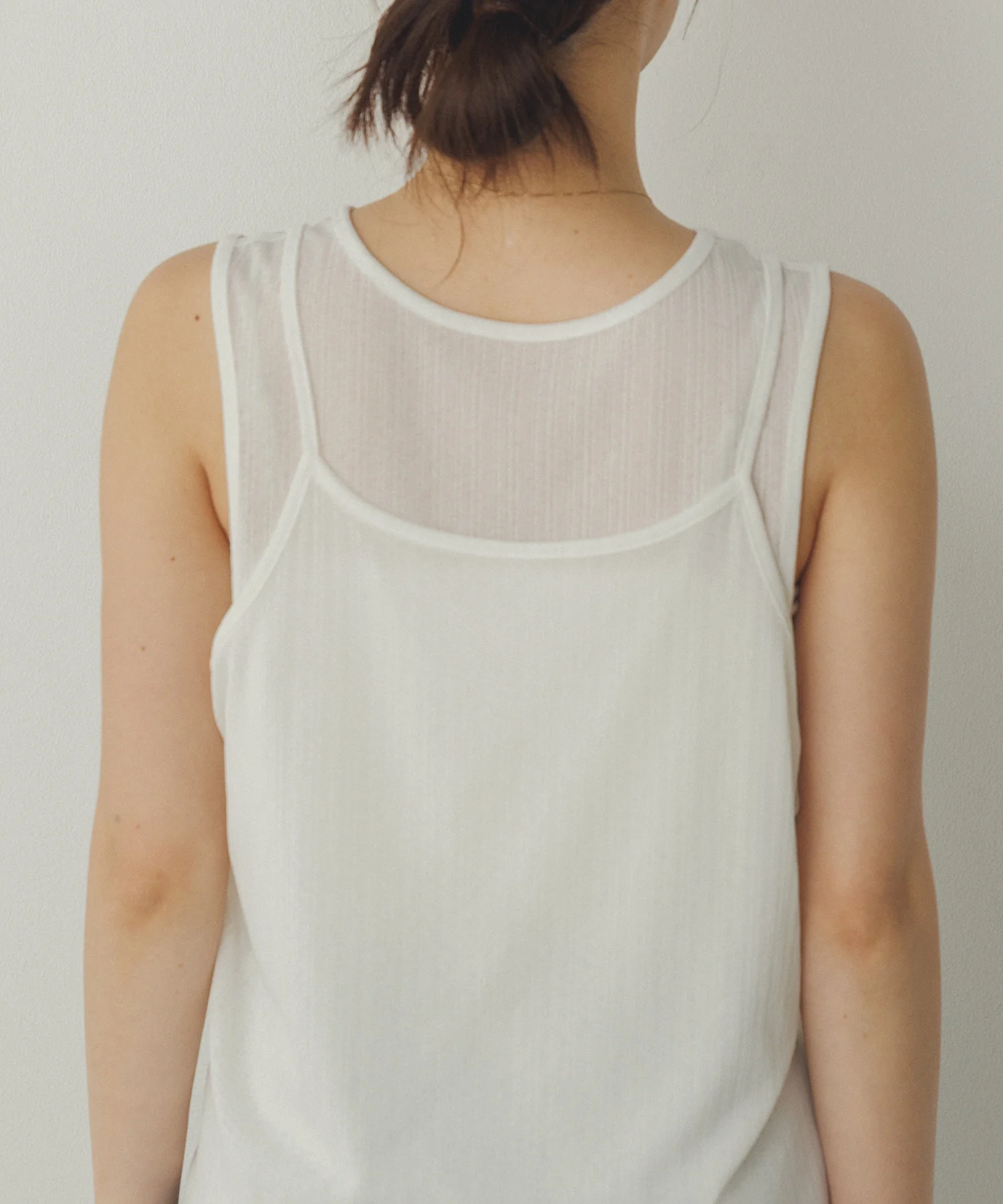 ランダムリブ シアータンクトップ