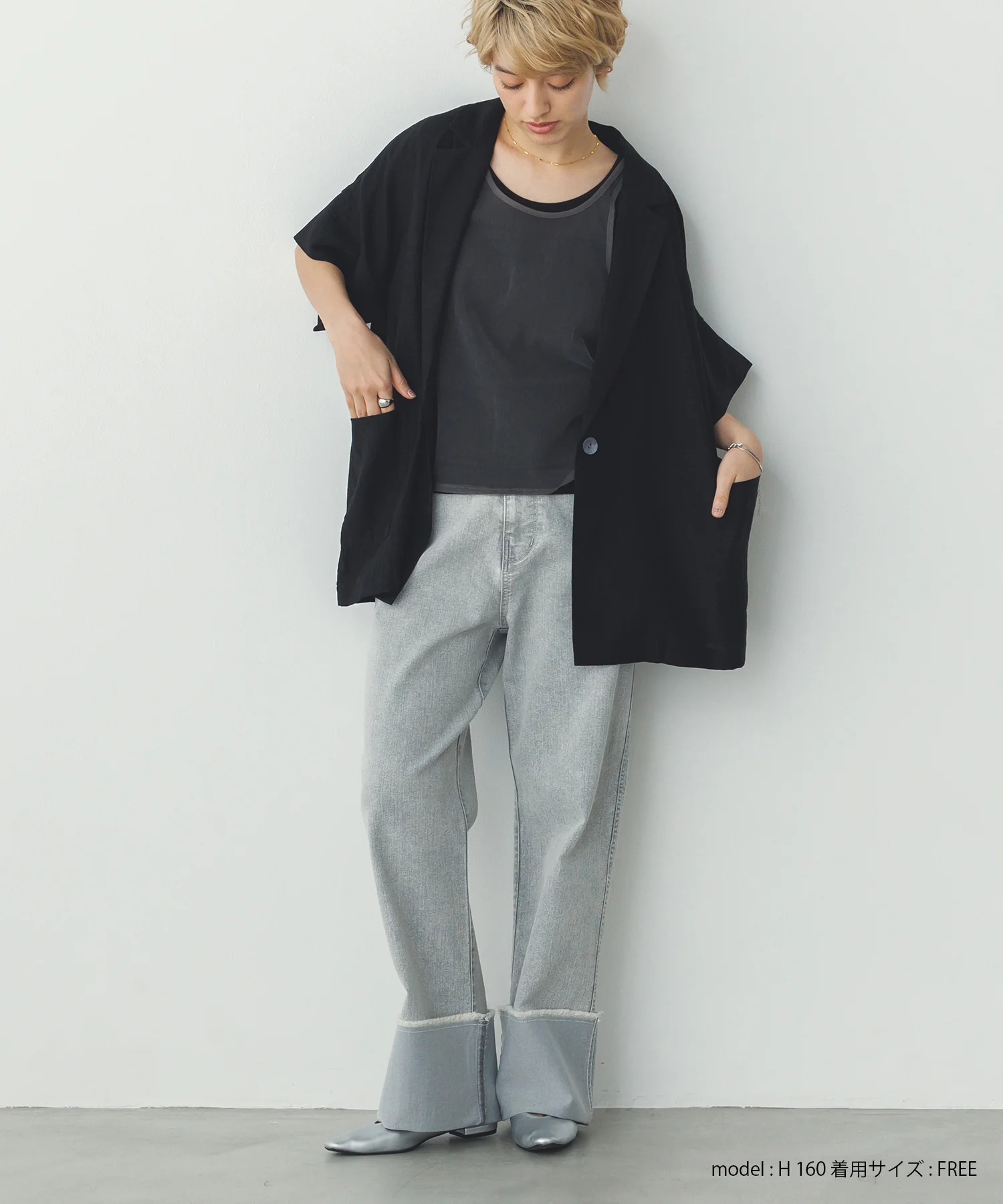 ワッシャーサテン シャツジャケット