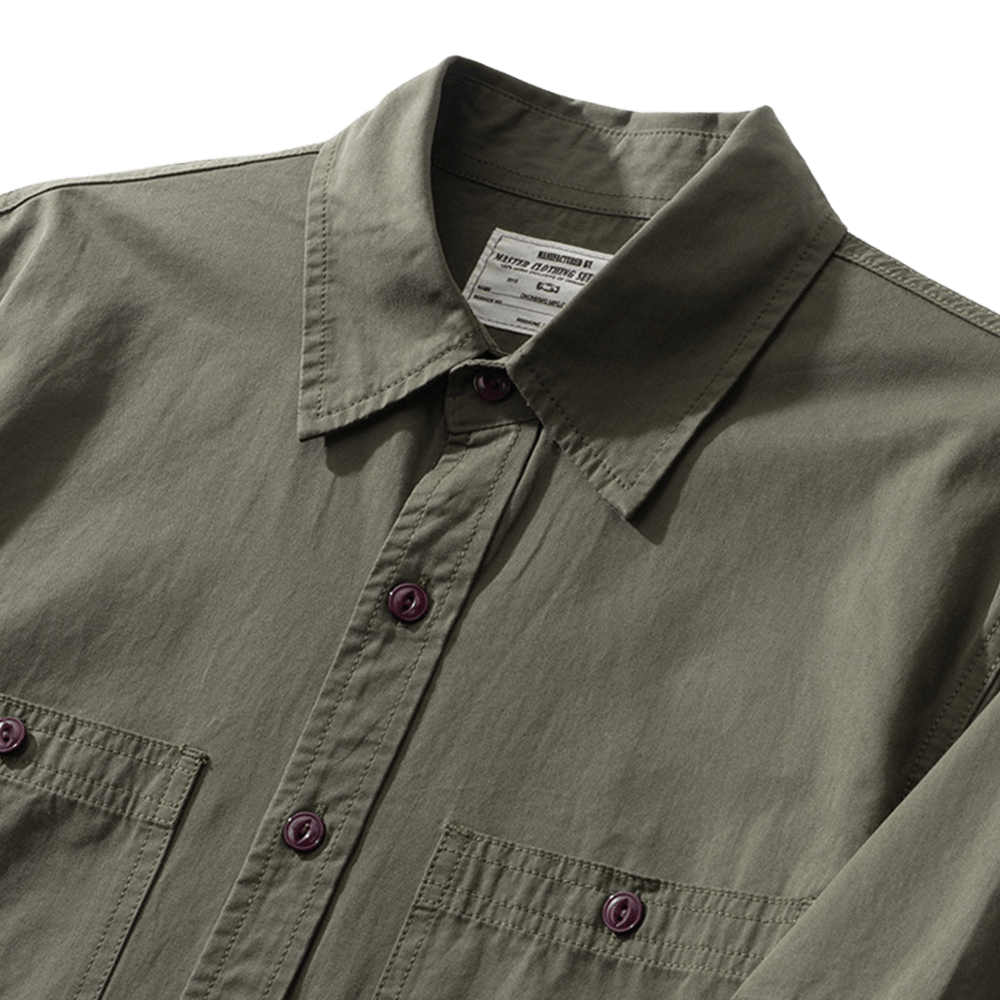 メンズコットンワークシャツ半袖夏