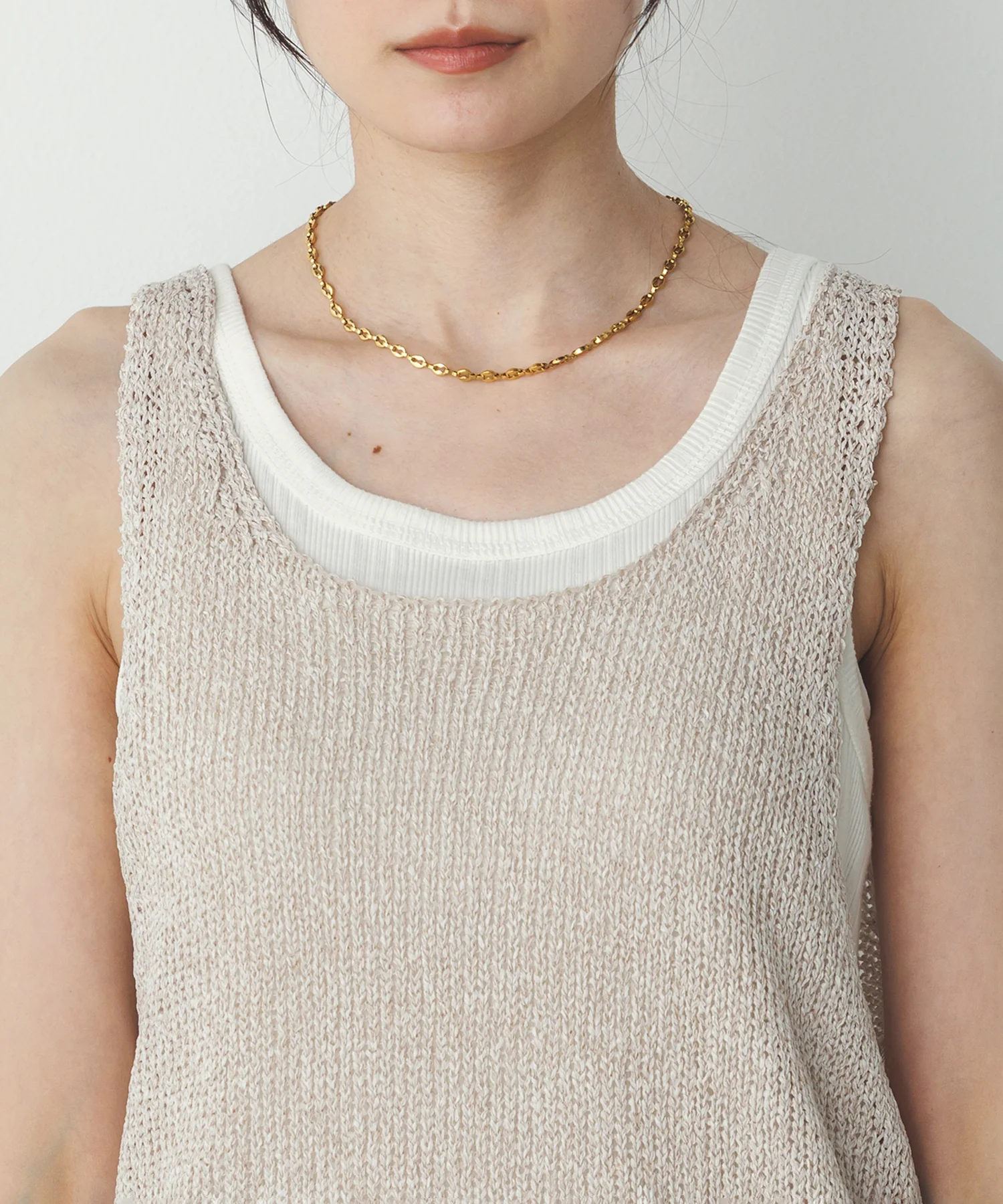 ペーパーヤーン オーバーニットタンク