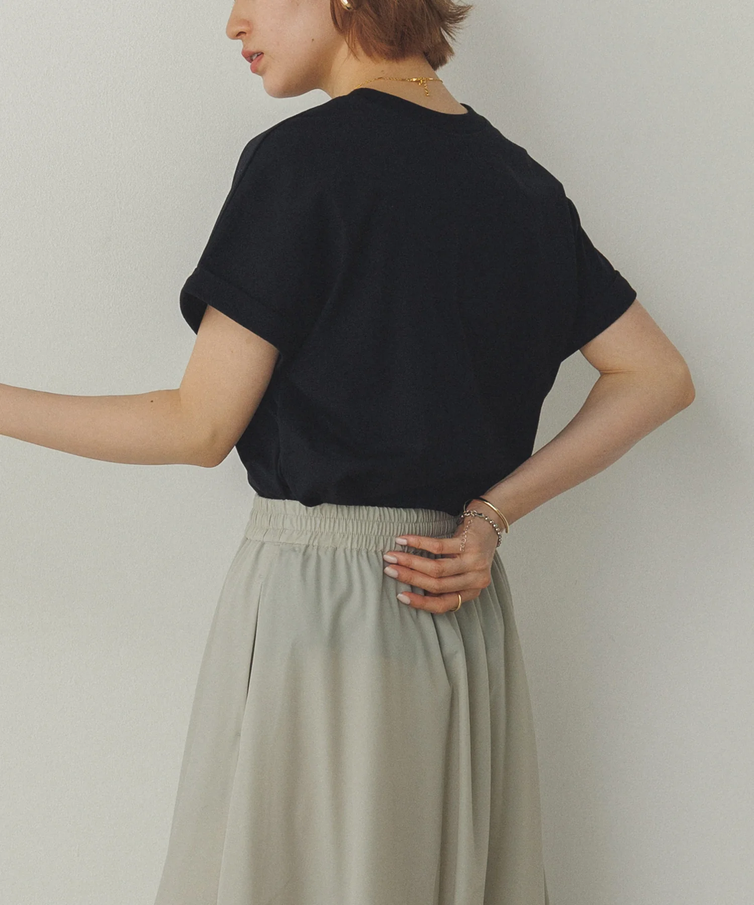 前後2WAY ロゴプリントTシャツ