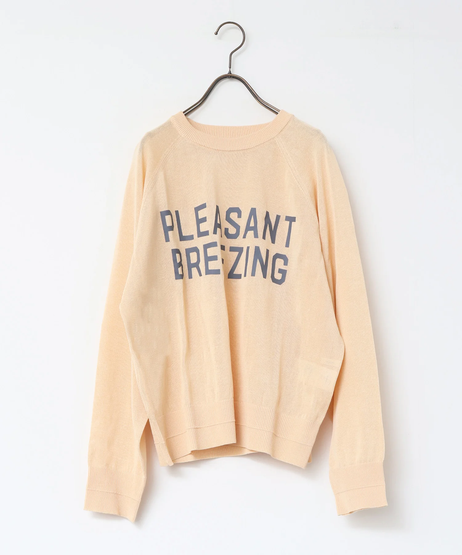 ペーパーライクシアー ロゴプリントニット