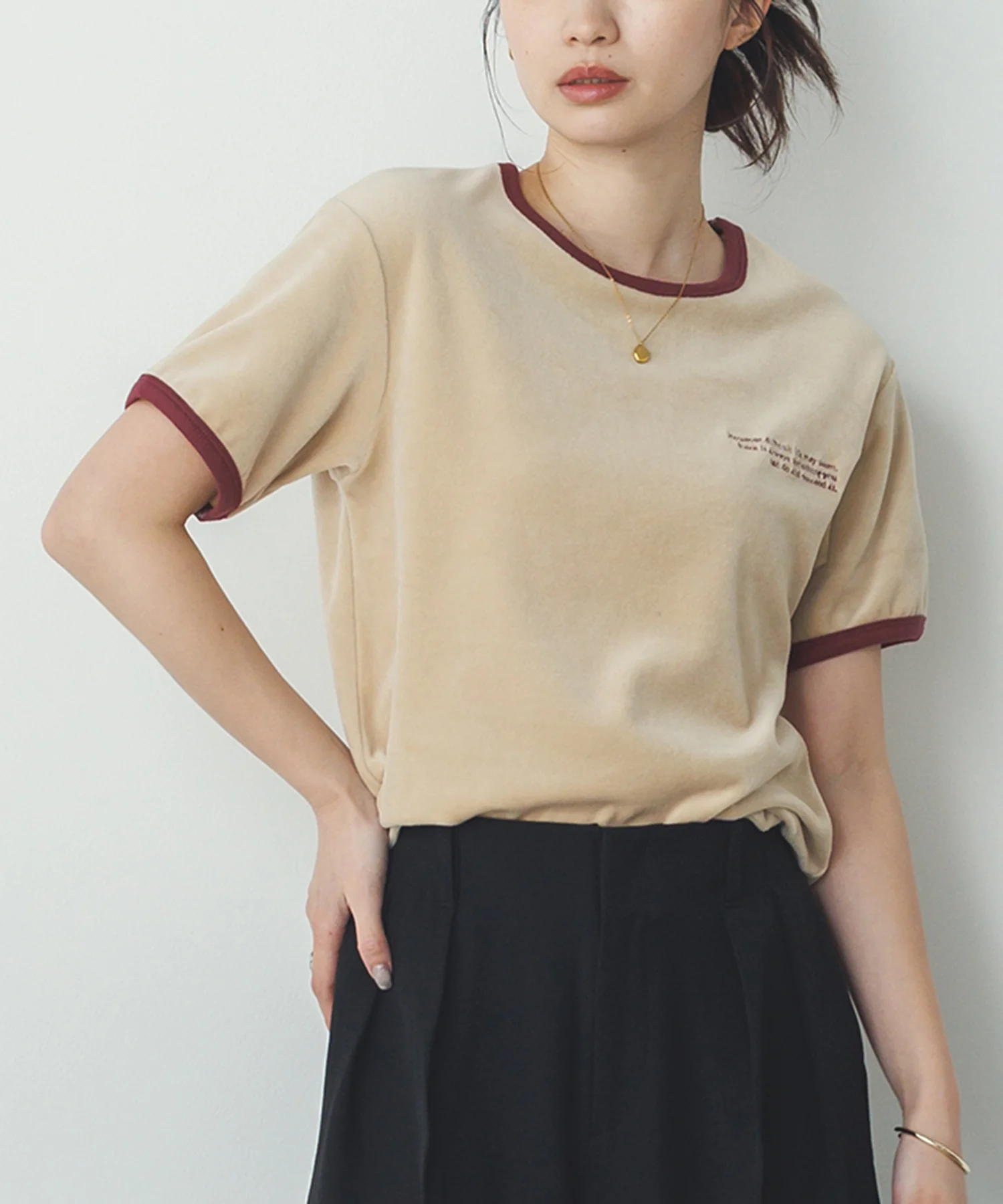 ベロア リンガーTシャツ